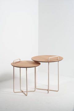 Collection'S Due, Tavolini in legno e acciaio Oak Oak (Set di 2)