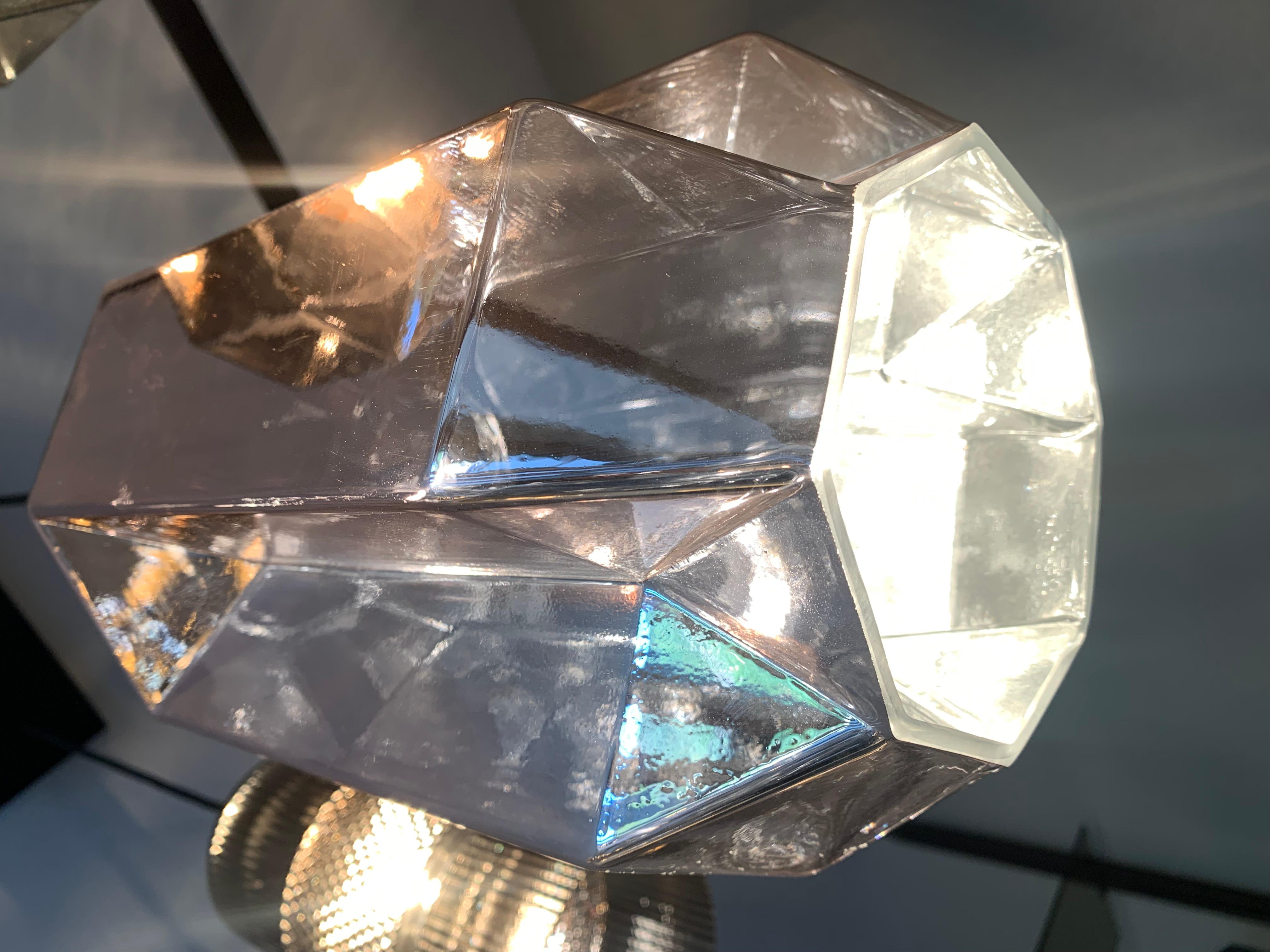French Senso Glass Pendant Light in Rose Gold by Concept Verre For Sale