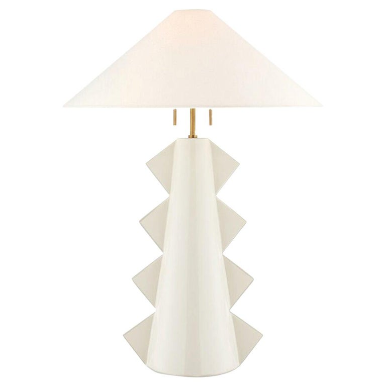Senso Large Ivory Ceramic Table Lamp with Linen Shade by Kelly ...