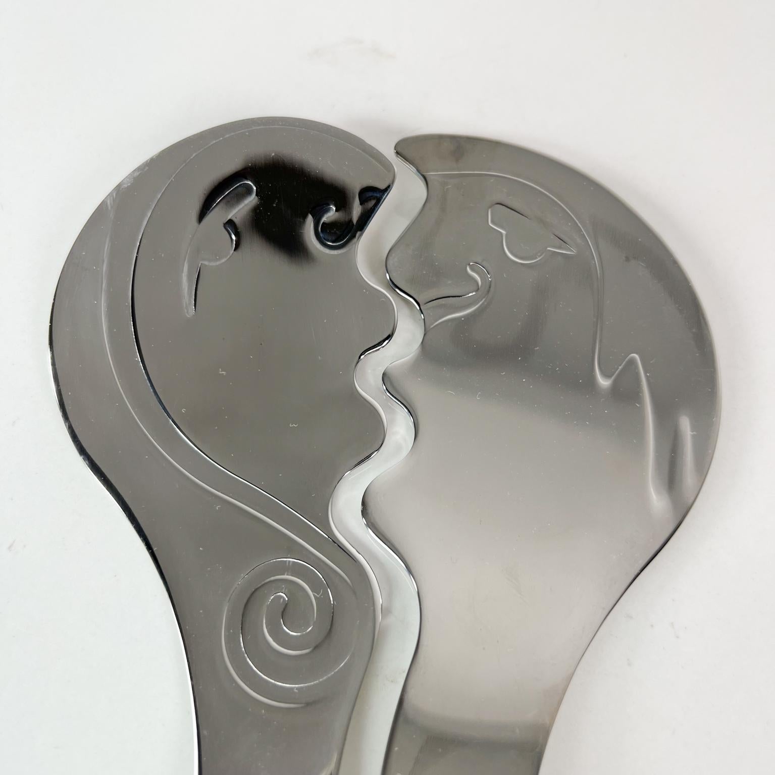Stainless Steel Sensual Kiss Salad Server Set in Stainless by Carrol Boyes Original Box