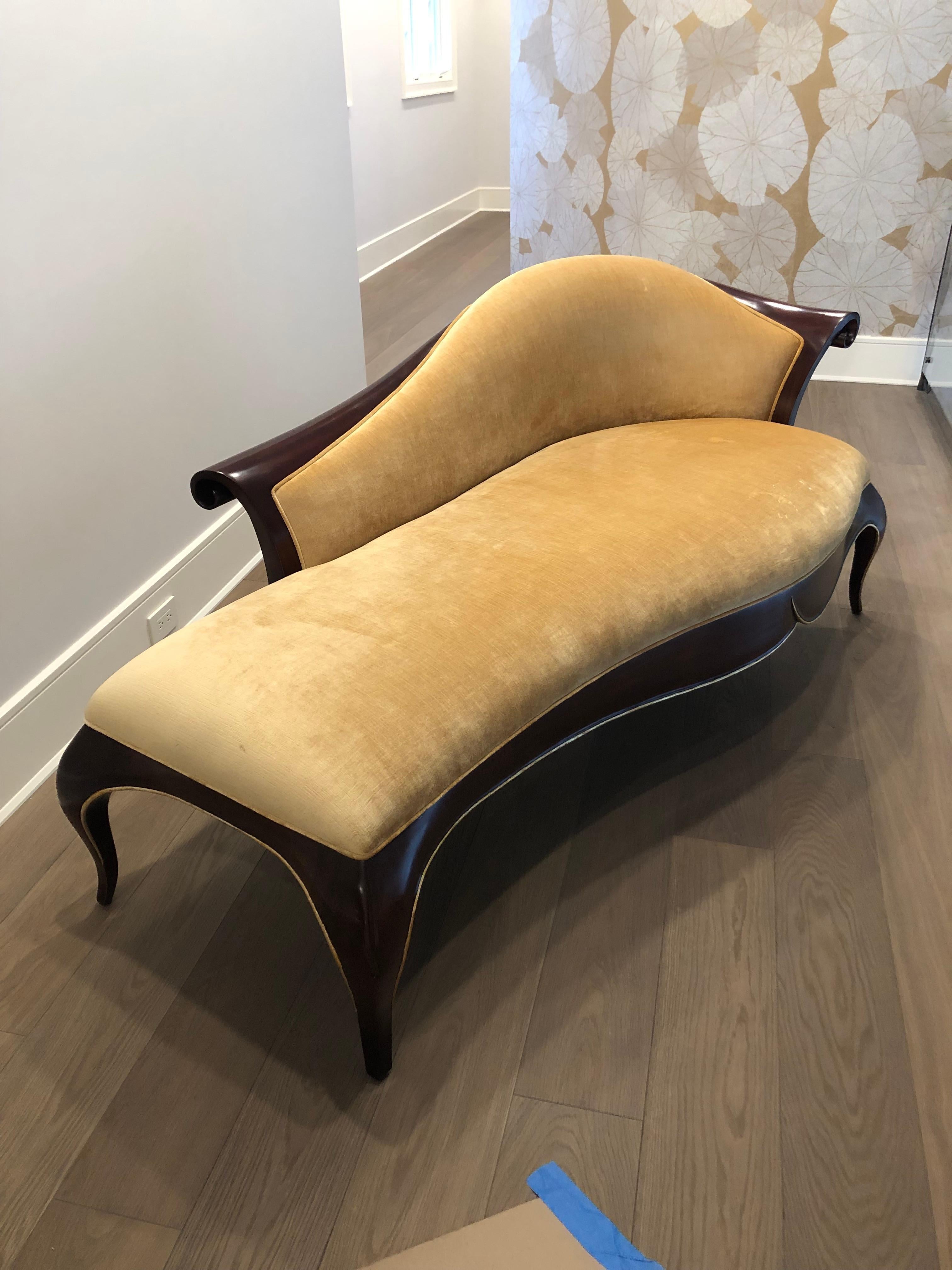 American Sensual Luxurious Christopher Guy Sofia Chaise Longue For Sale