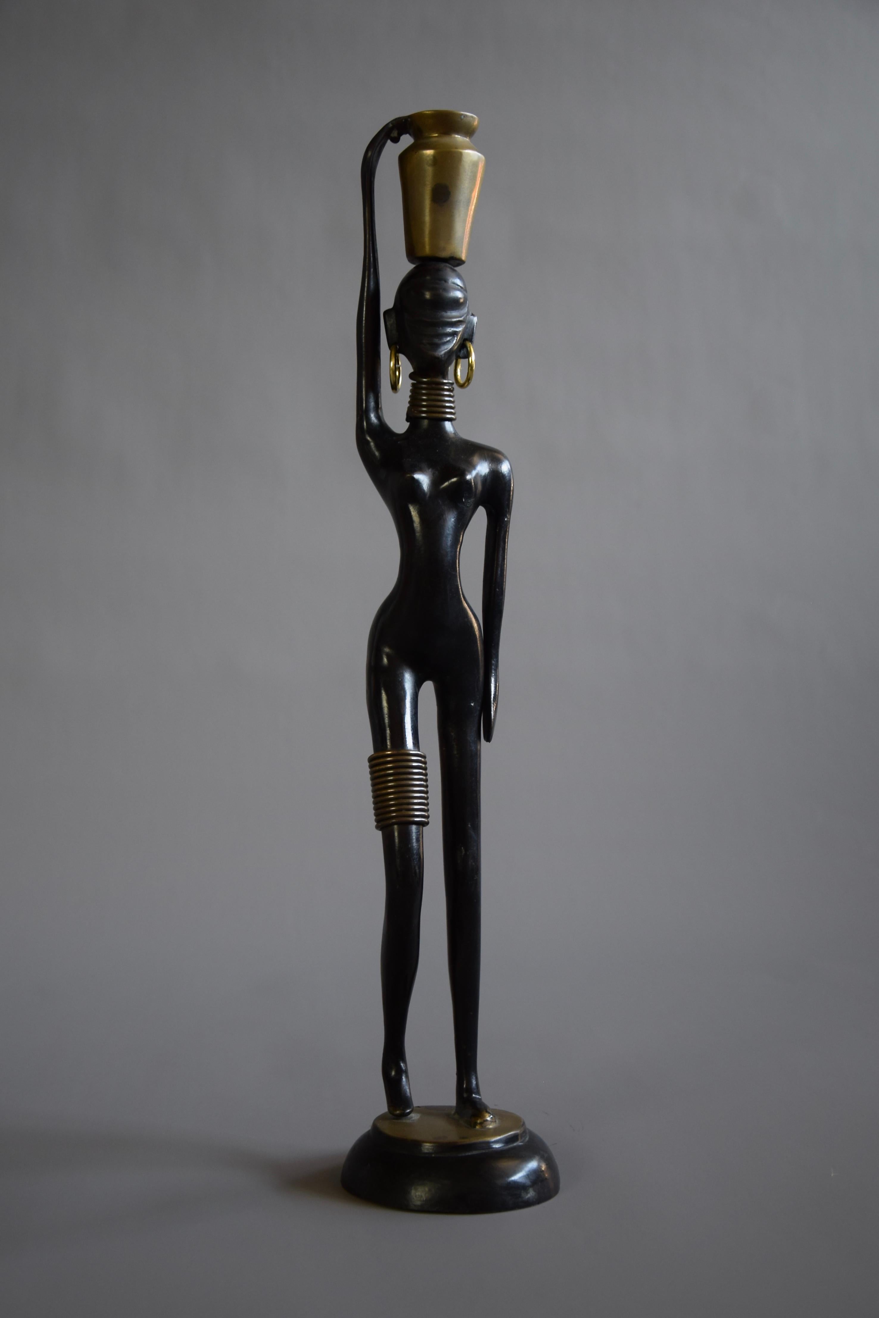 Sensual Mid-Century Modern Female Black and Gold Sculpture 4