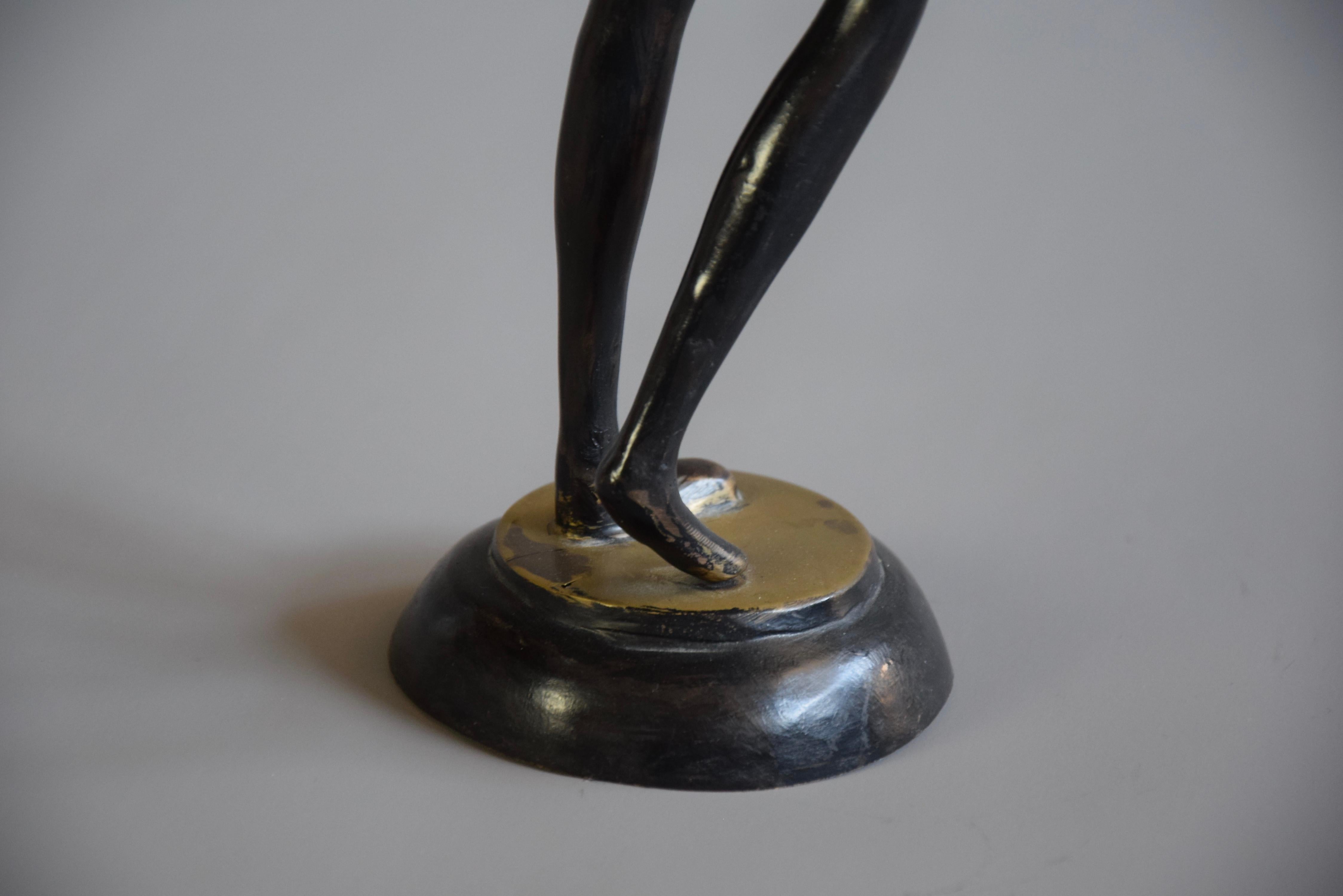 Sensual Mid-Century Modern Female Black and Gold Sculpture 2
