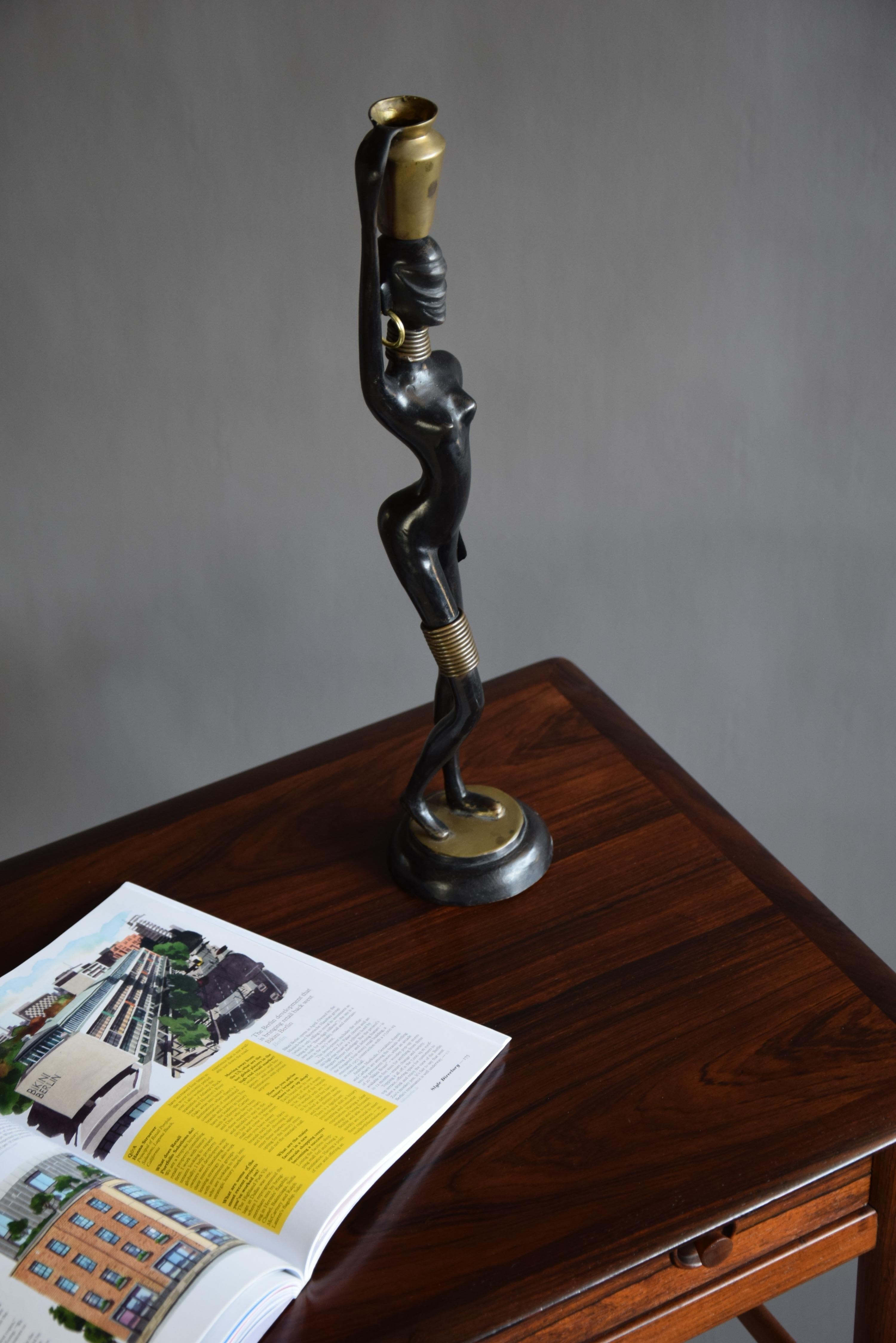 Sensual Mid-Century Modern Female Black and Gold Sculpture 3