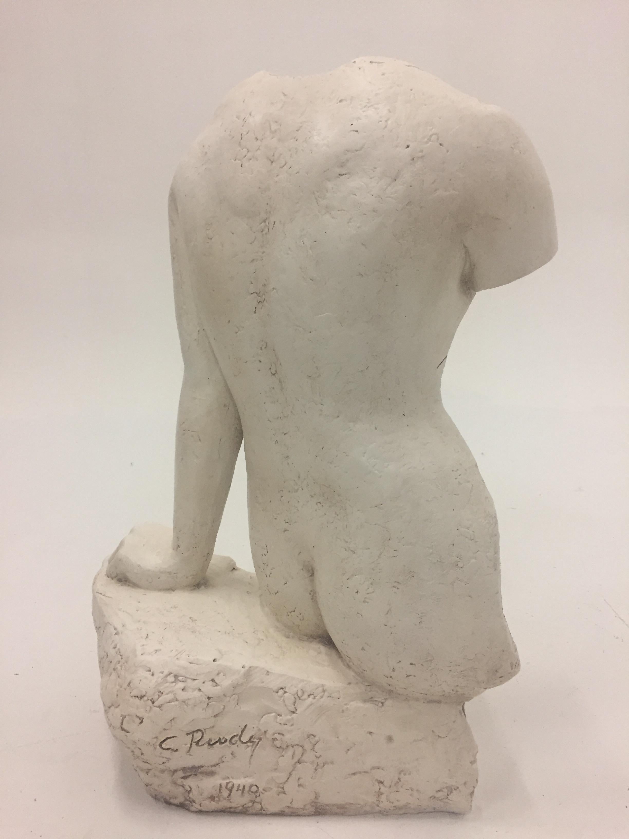 Sensual Nude Torso Sculpture by Charles Rudy 1