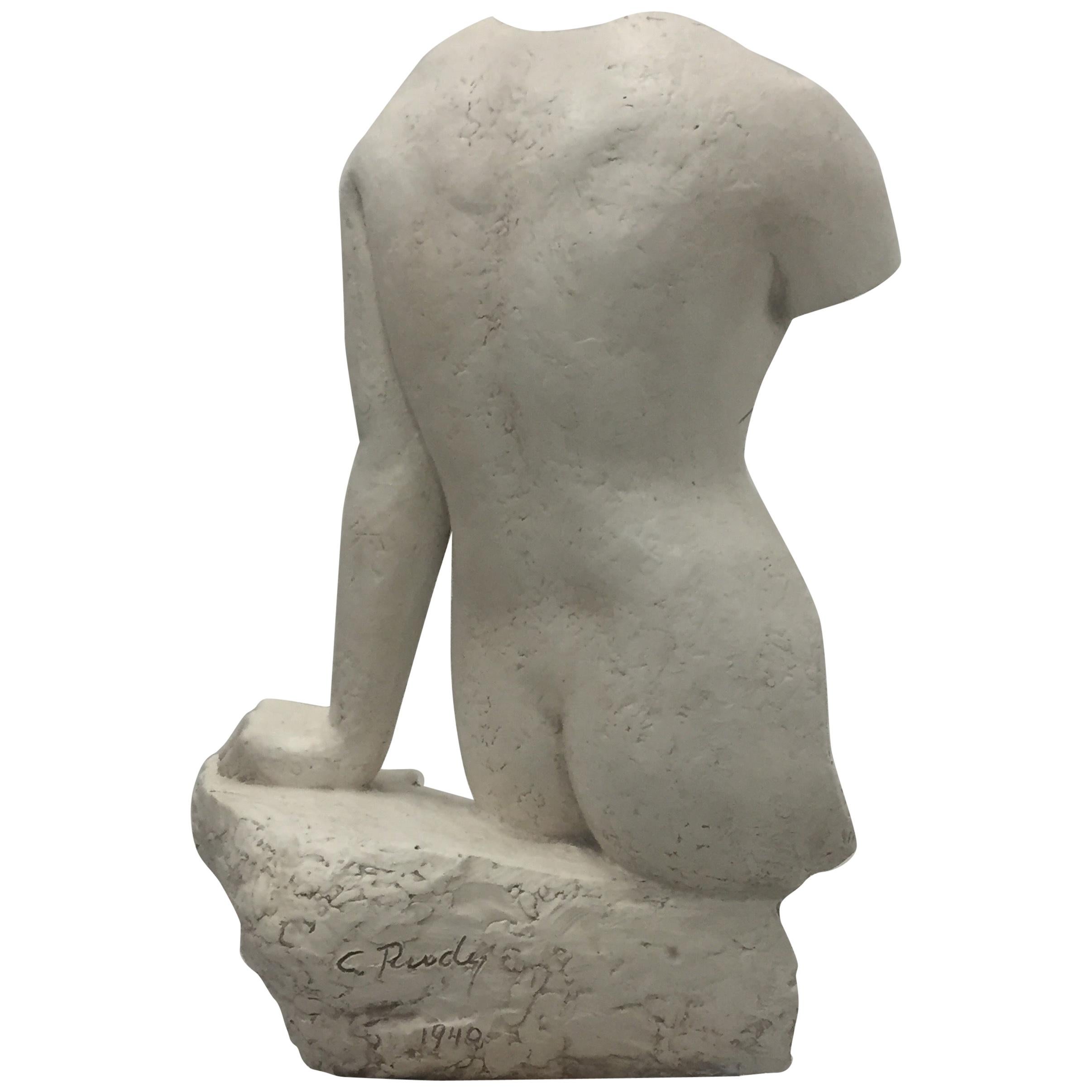 Sensual Nude Torso Sculpture by Charles Rudy