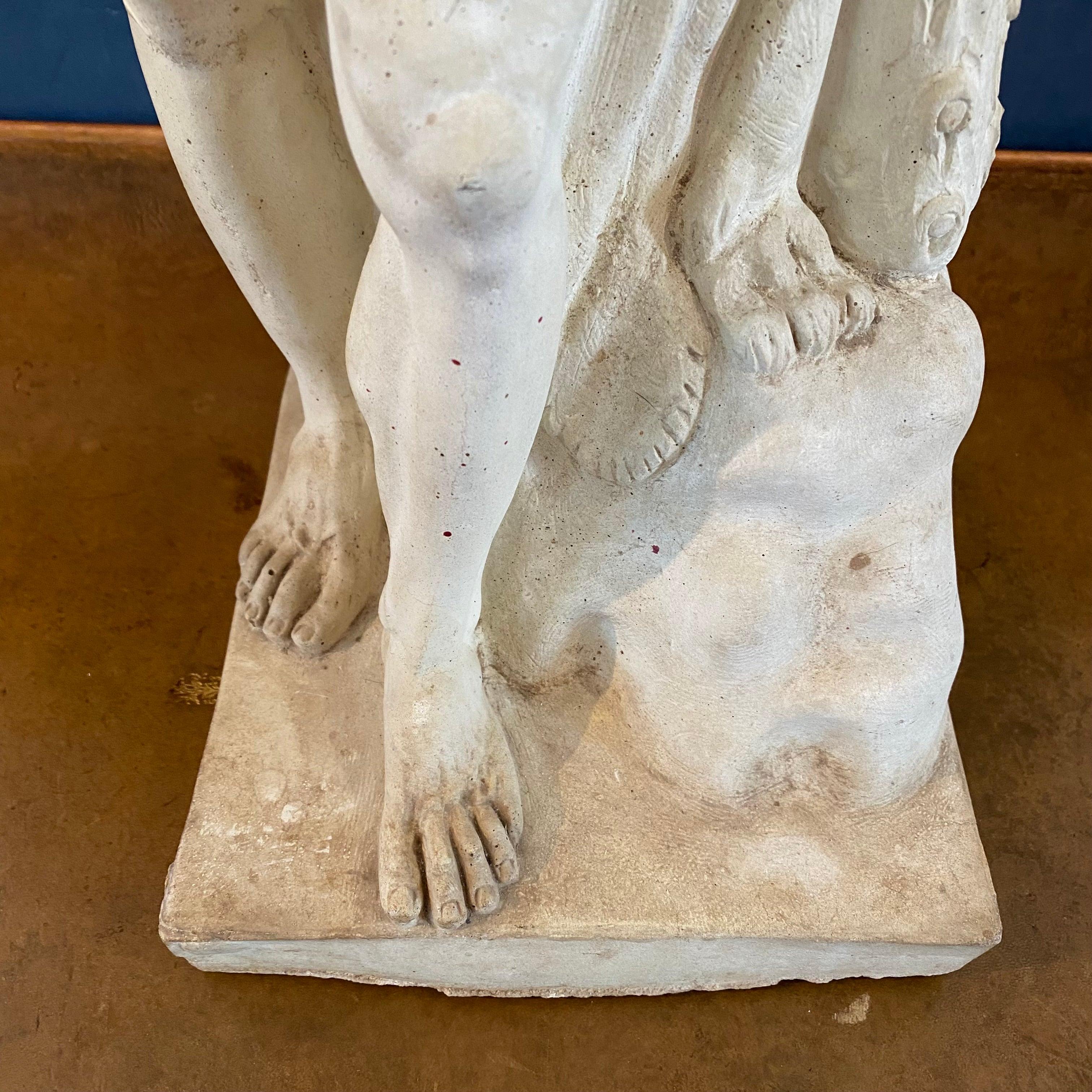 Sculpture française réaliste et inhabituelle d'Hercule, nu masculin, figure mythologique Bon état - En vente à Hopewell, NJ