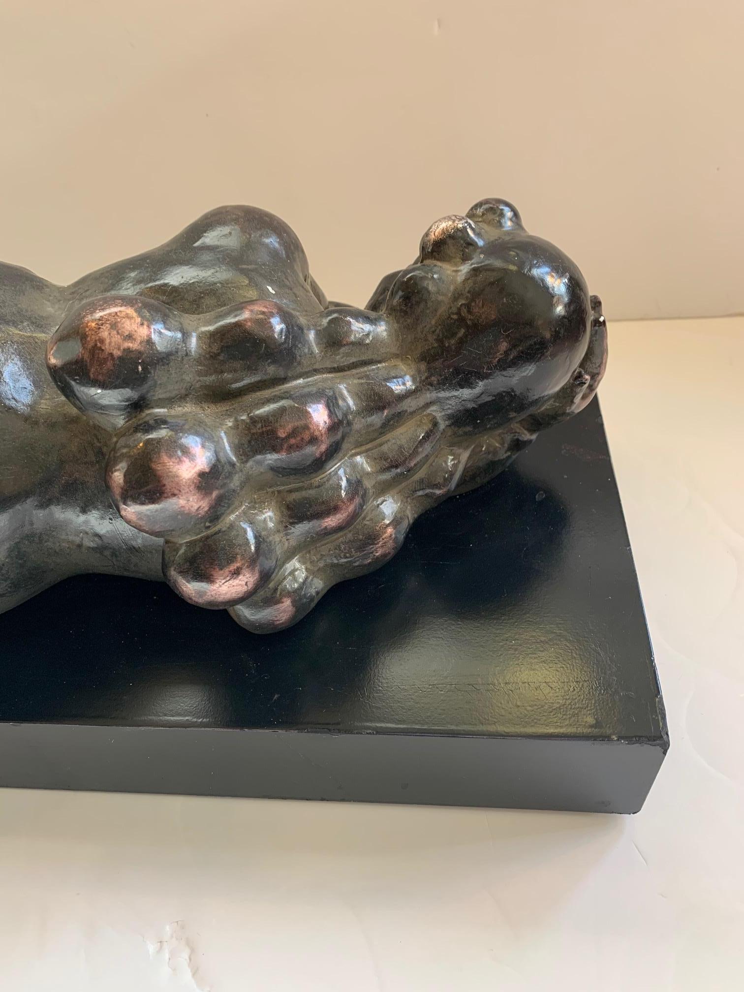 Sensual Reclining Nude Tabletop Sculpture in Style of Botero 2