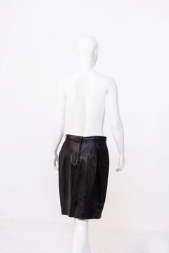 Sensual Vintage Black Leather Skirt