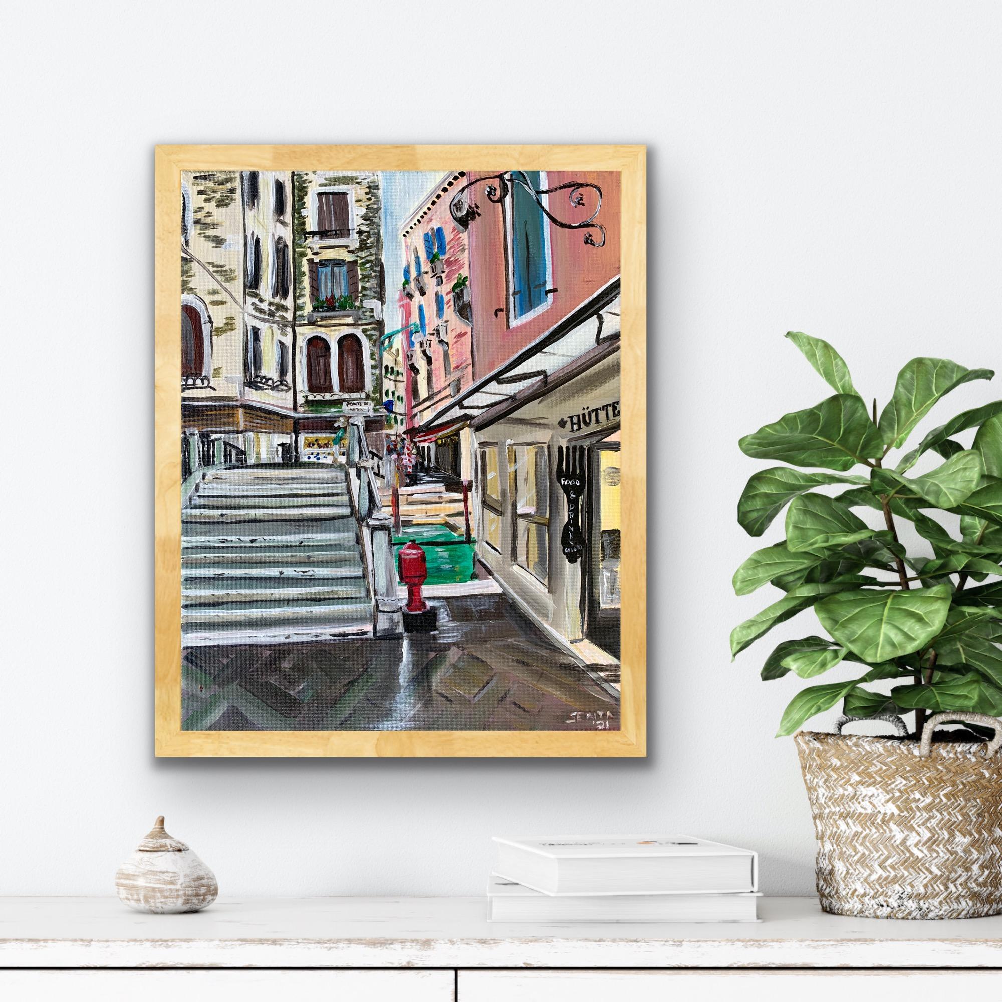 Spring in Venice – Postimpressionistisches Gemälde von Venedig – Painting von Senta Lauren