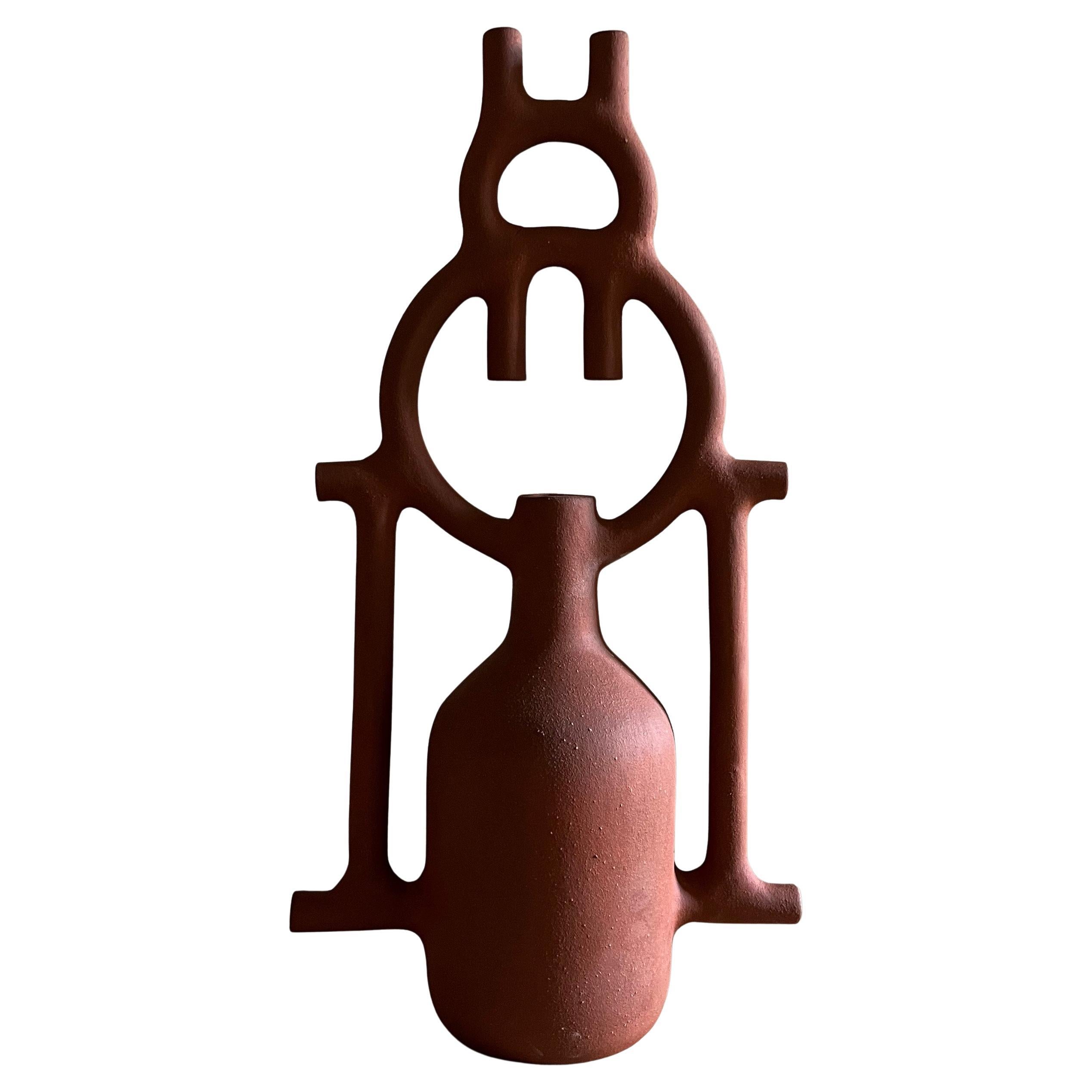 Sentido II. Sculpture by Aniana Heras in Red stoneware