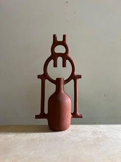 Sentido Triptych. Sculptures by Aniana Heras in Red stoneware