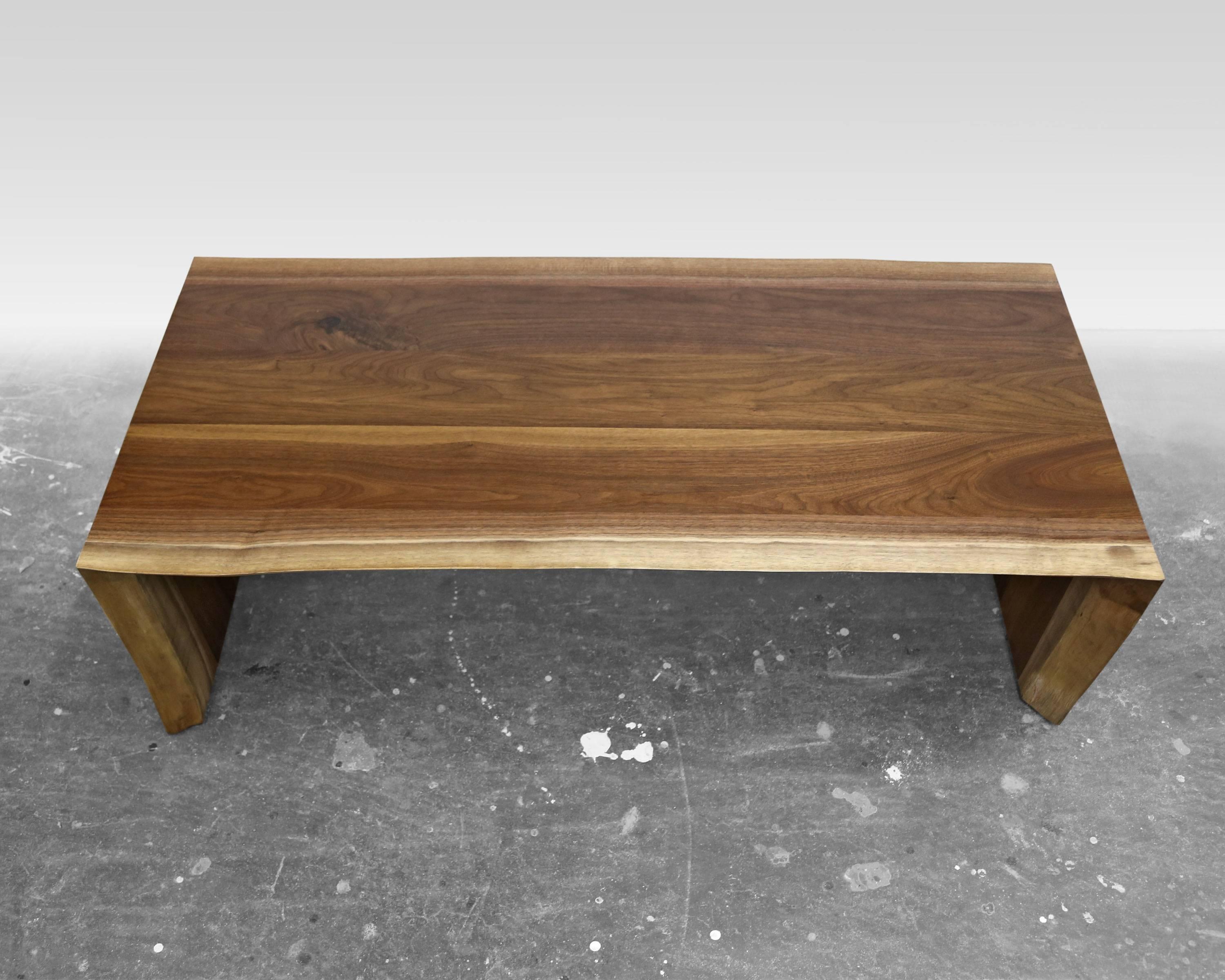 Sentient Folded Black Walnut Slab Live Edge Coffee Table For Sale 2