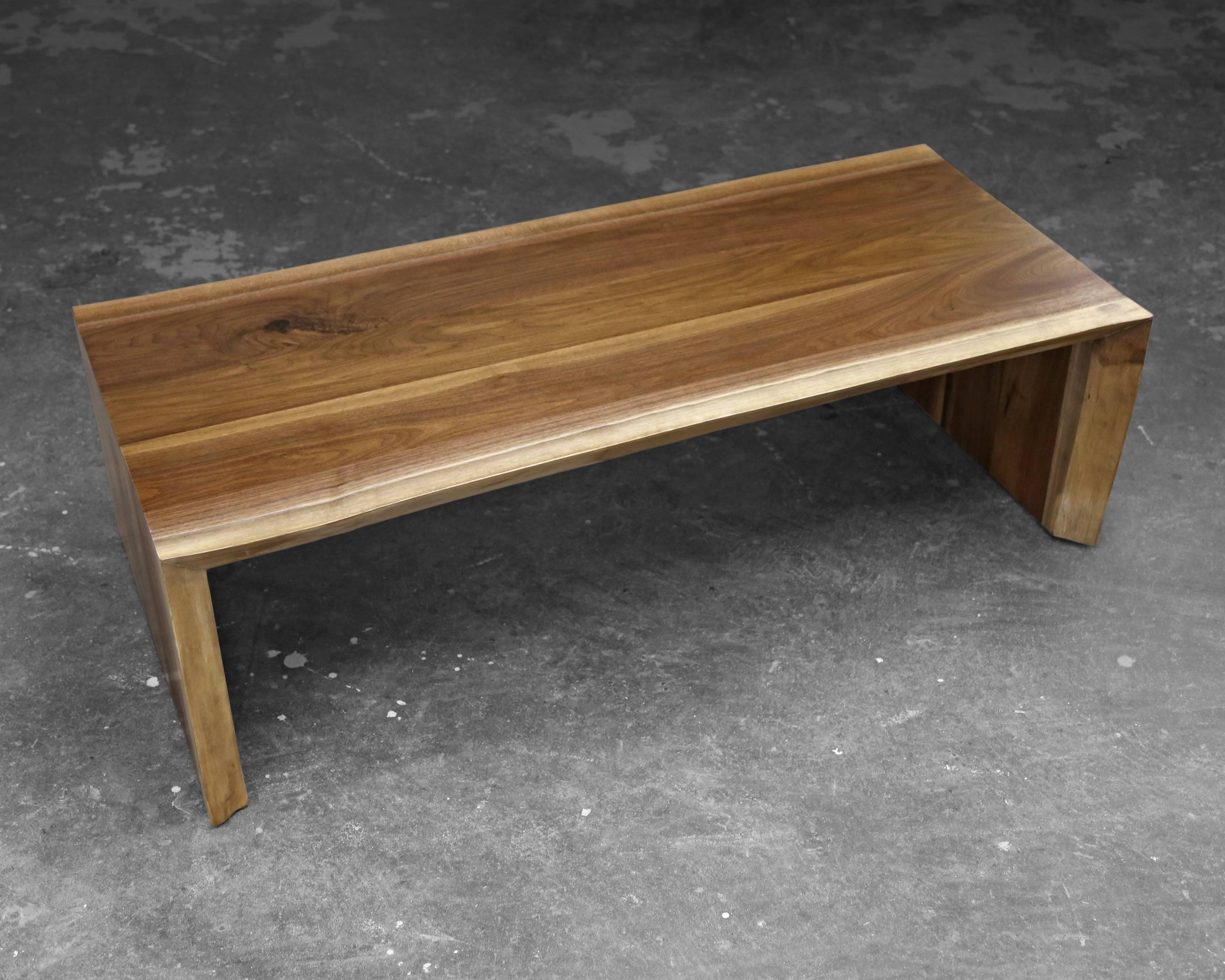 Organic Modern Sentient Folded Black Walnut Slab Live Edge Coffee Table For Sale