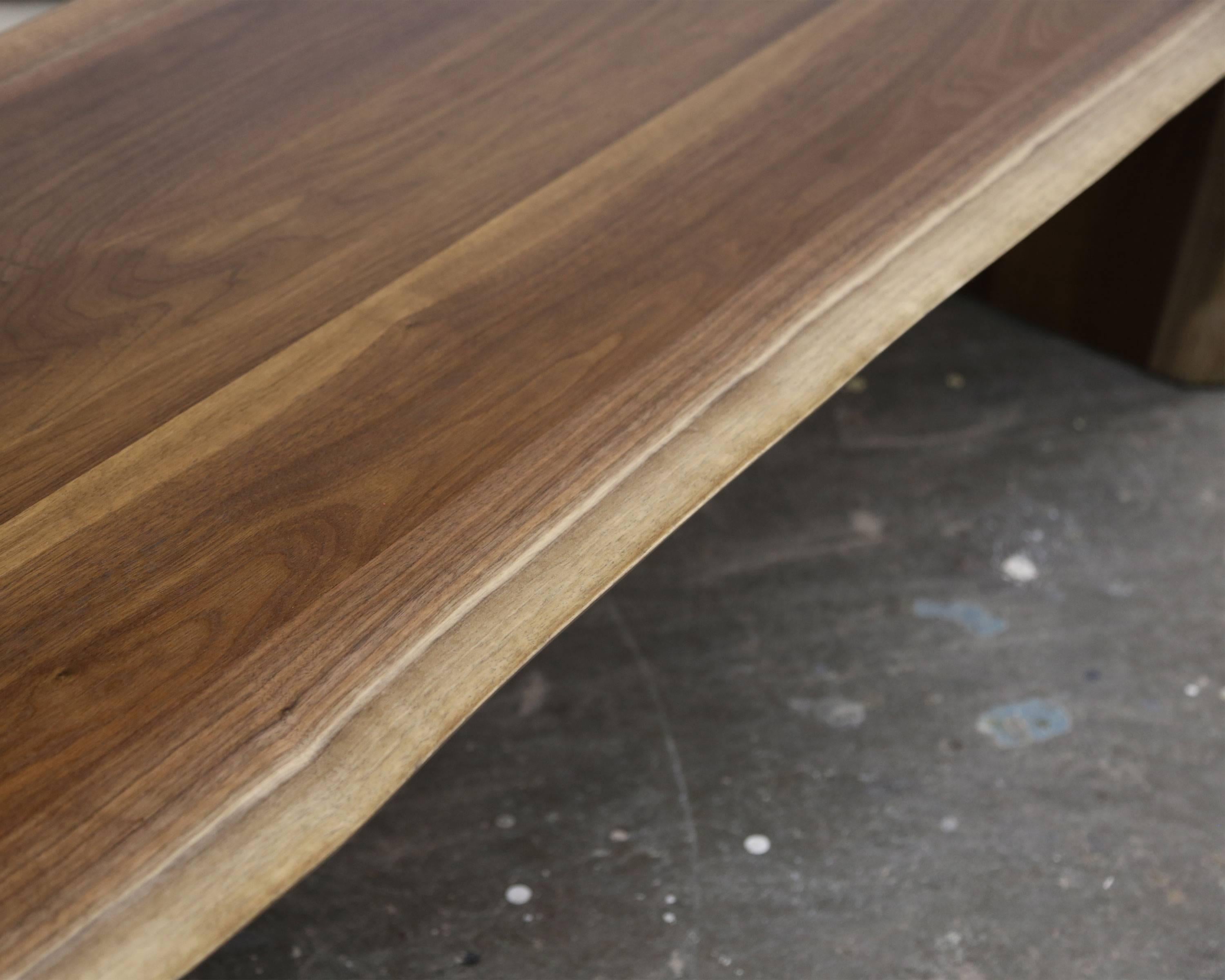 Sentient Folded Black Walnut Slab Live Edge Coffee Table In New Condition For Sale In Brooklyn, NY