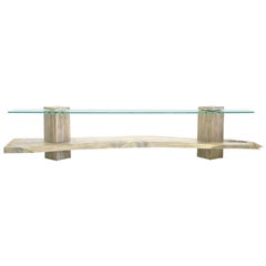 Sentient Maple and Glass Foothills Console in Driftwood Finish