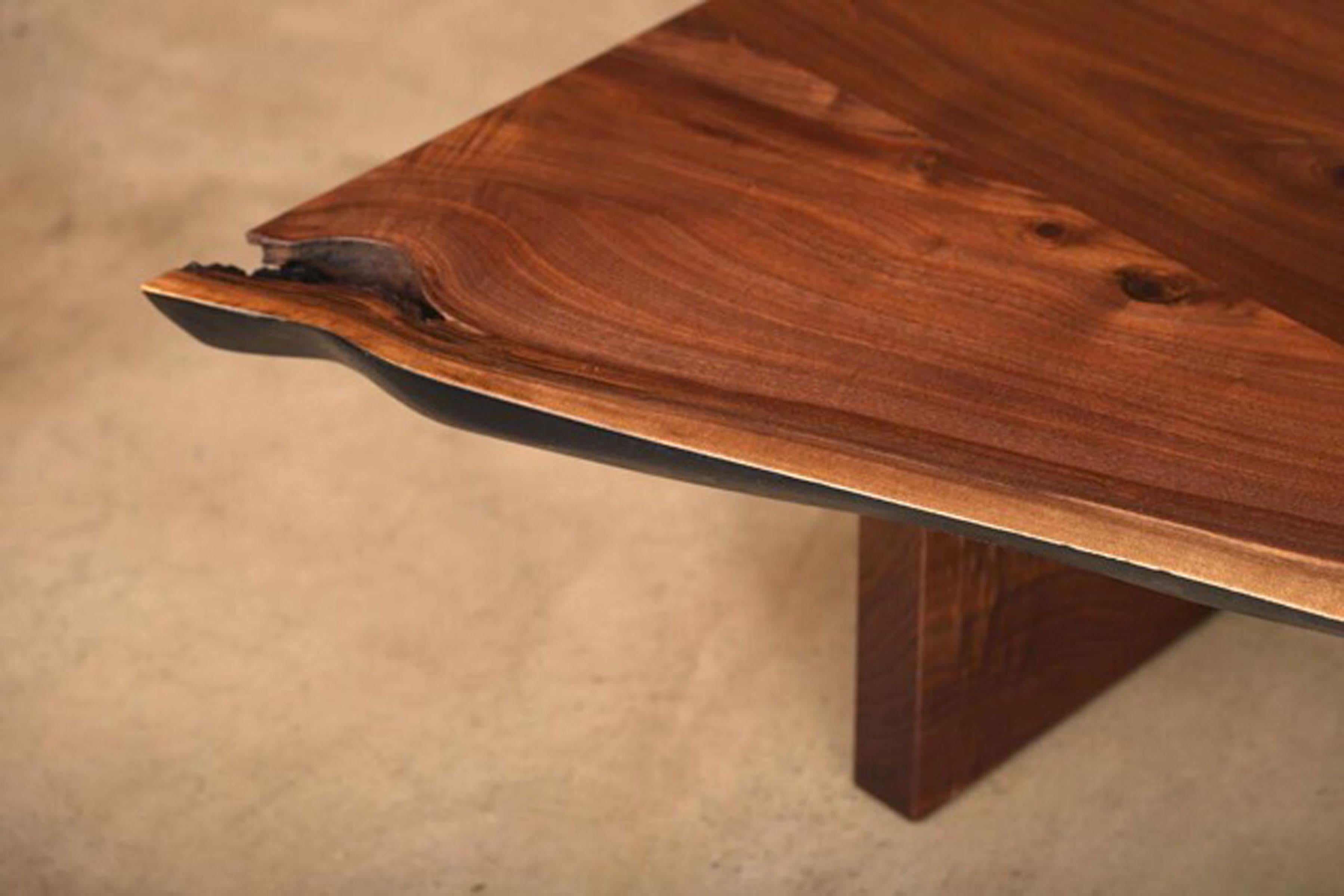Sentient Signature Black Walnut Live Edge Slab Coffee Table In New Condition For Sale In Brooklyn, NY