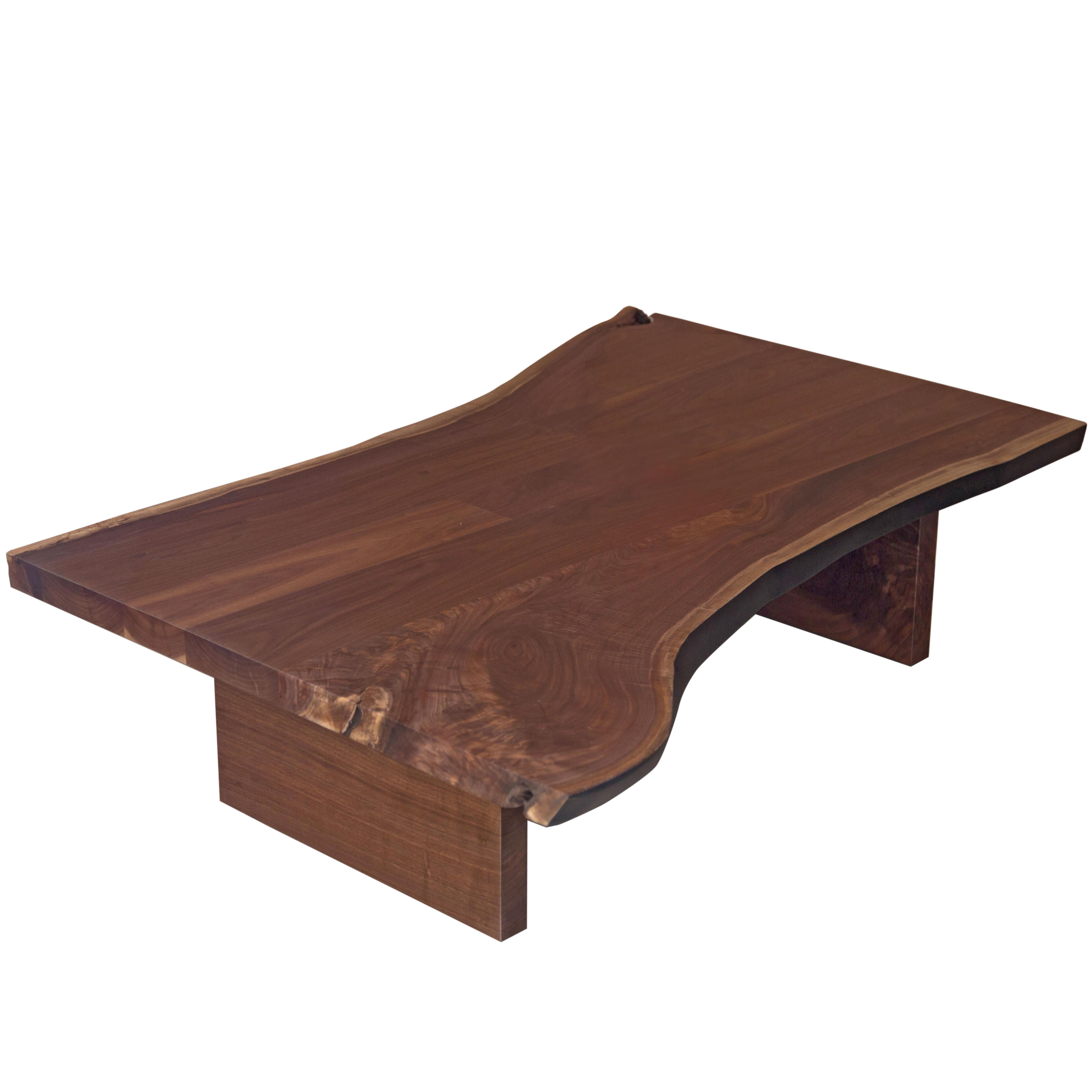Sentient Signature Black Walnut Live Edge Slab Coffee Table For Sale