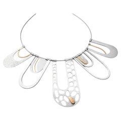 Halskette „Sentieri In Fiore“ aus 950er Silber und 18-karätigem Gelbgold von Lucía Rovira