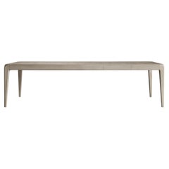 Sentiero Solid Wood Table, Walnut in Hand-Made Natural Grey Finish, Contemporary
