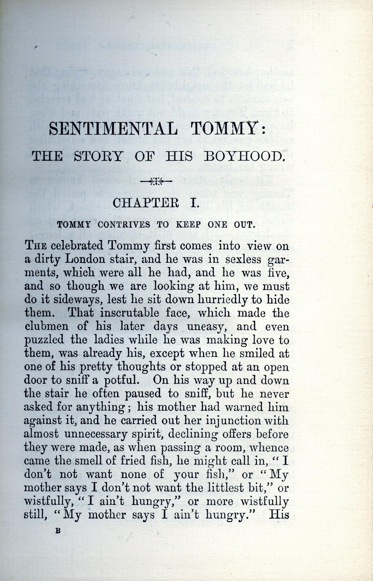 19th Century Sentimental Tommy, The Story of His Boyhood – J. M. Barrie, creator of PETER PAN For Sale