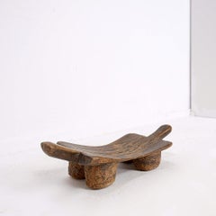 Senufo African bench in carved wood