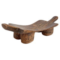 Senufo African bench in carved wood