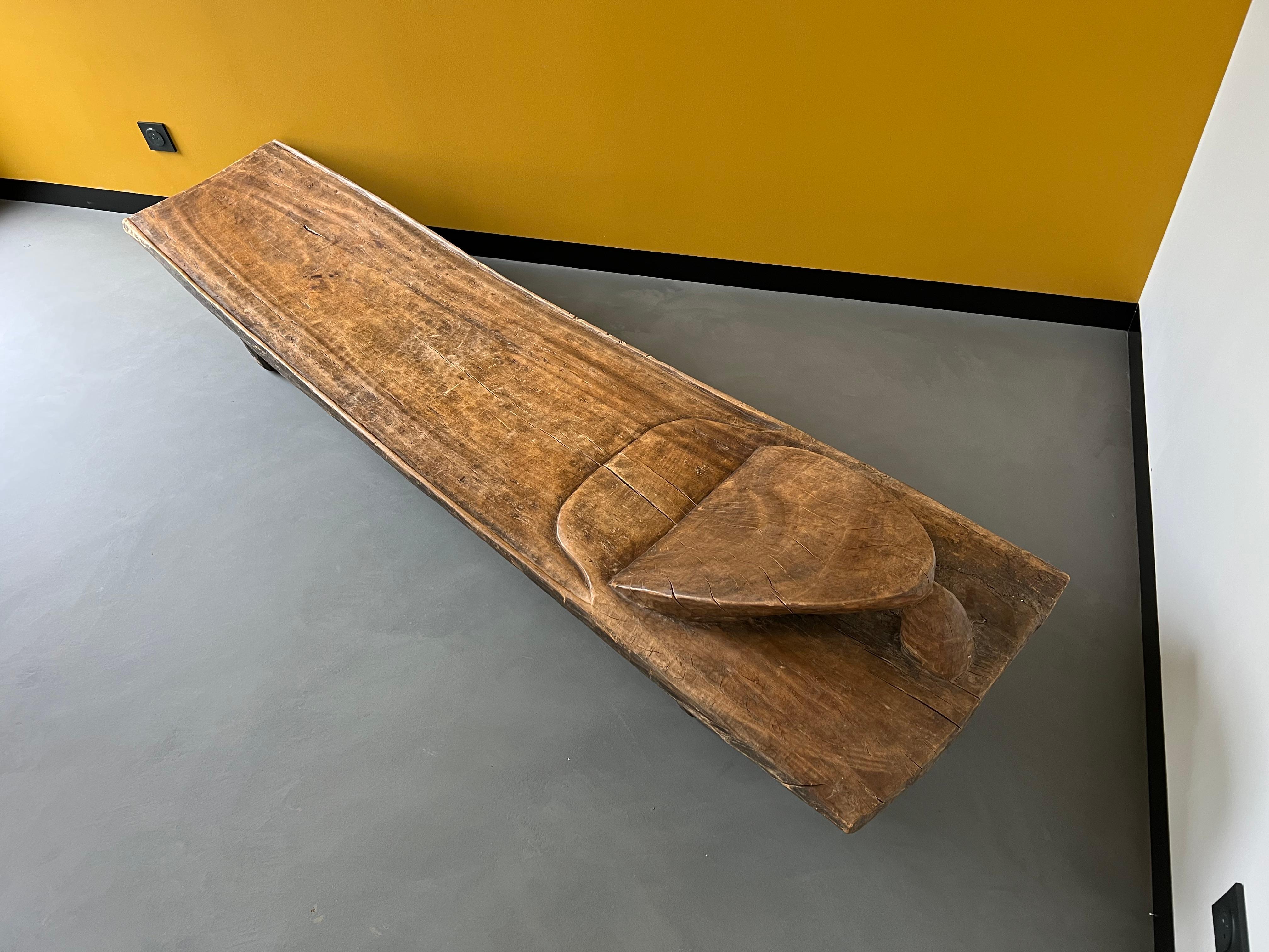 Senufo Bench from Ivory Cost, Monoxyle 1950 For Sale 9