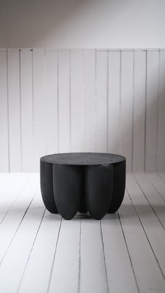 Multiple Rounded Form Senufo Coffee Table in Burnt Iroko Wood by Arno Declercq