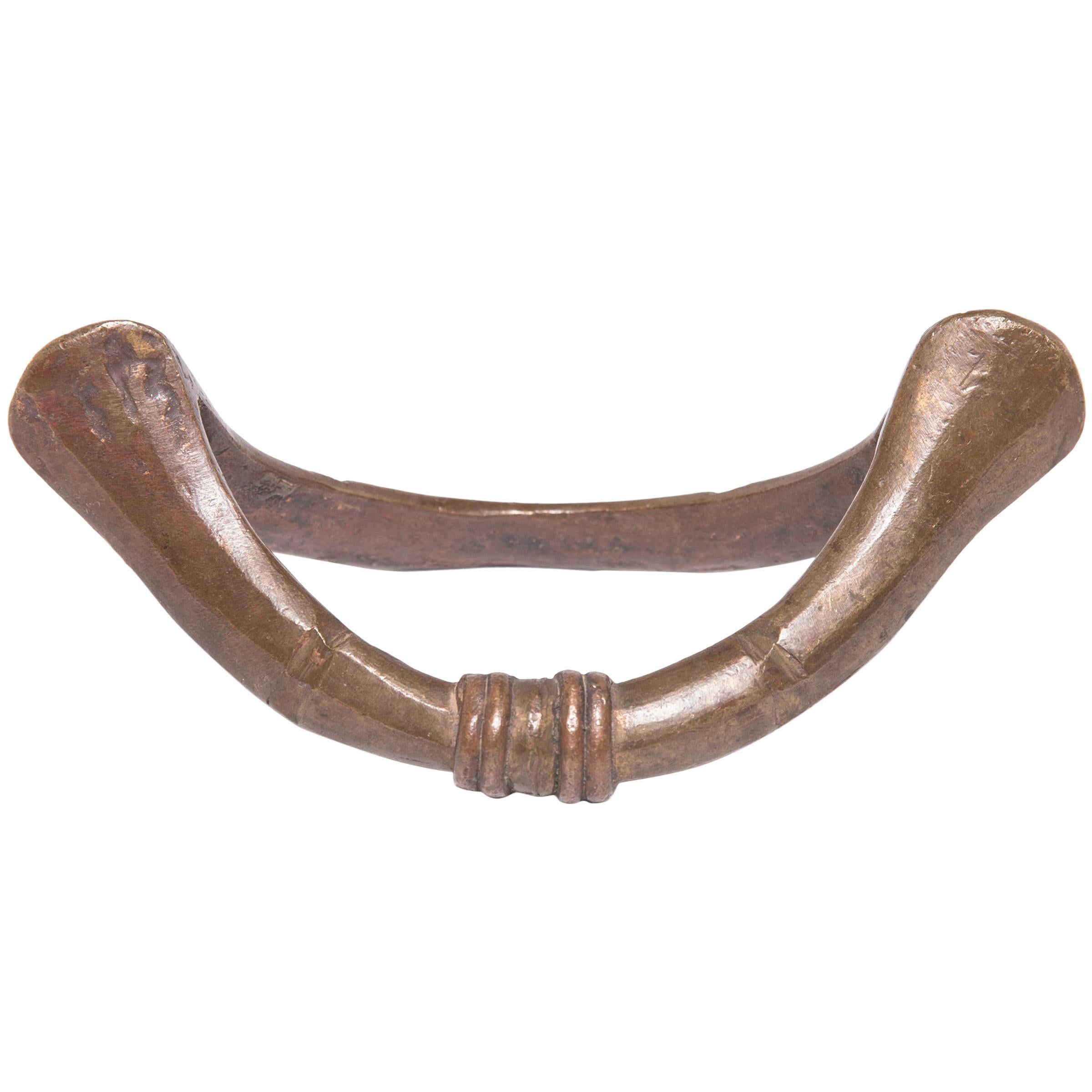 Senufo Copper Reeds Currency Bracelet, c. 1850 For Sale