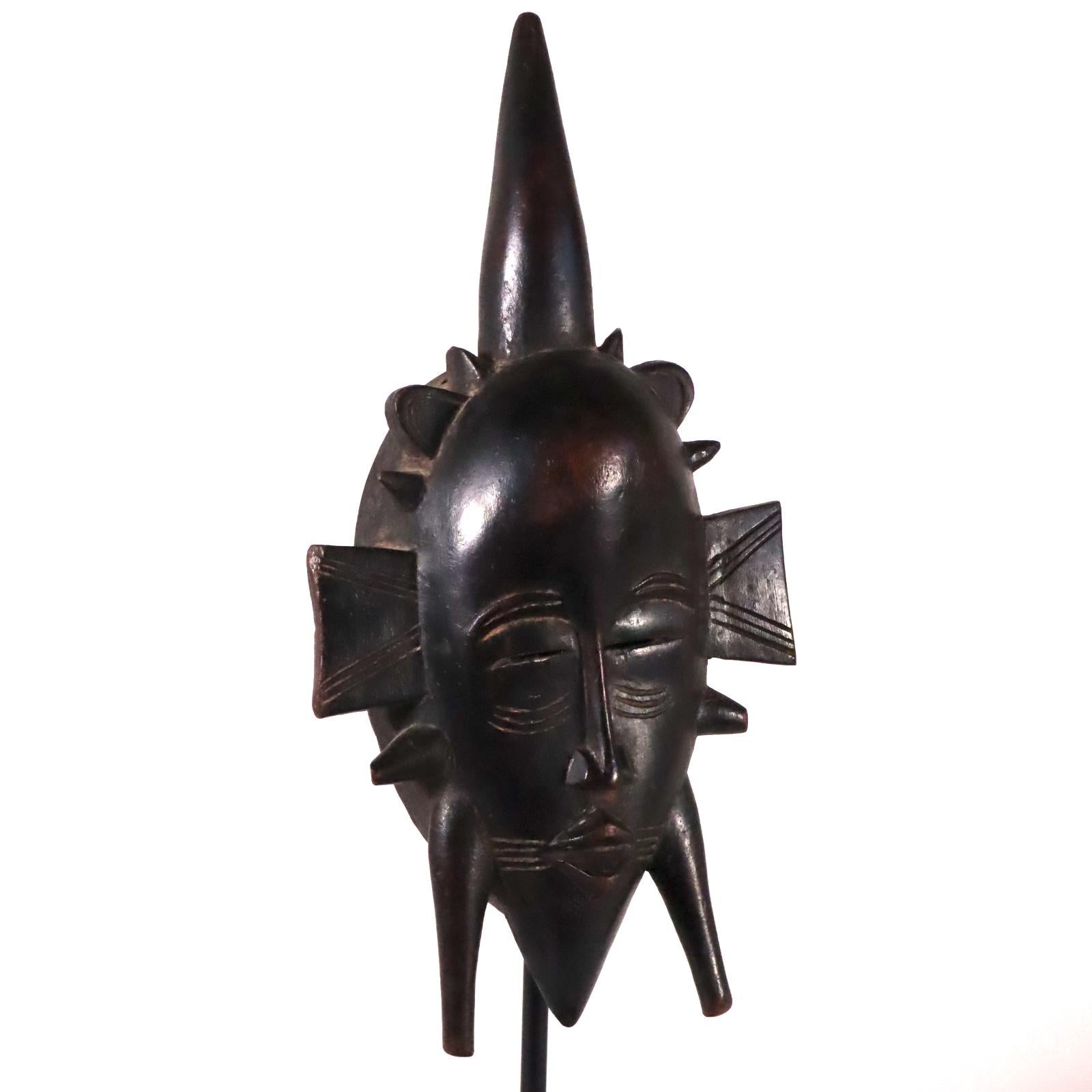 Hand-Carved Senufo Face Mask Kpelie Cote D'ivoire Mali Burkina Faso West African Tribal Art
