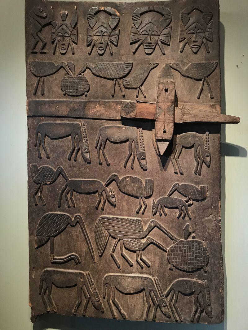 Senufo Granary Door Depicting Series of Animals and Masks For Sale 2