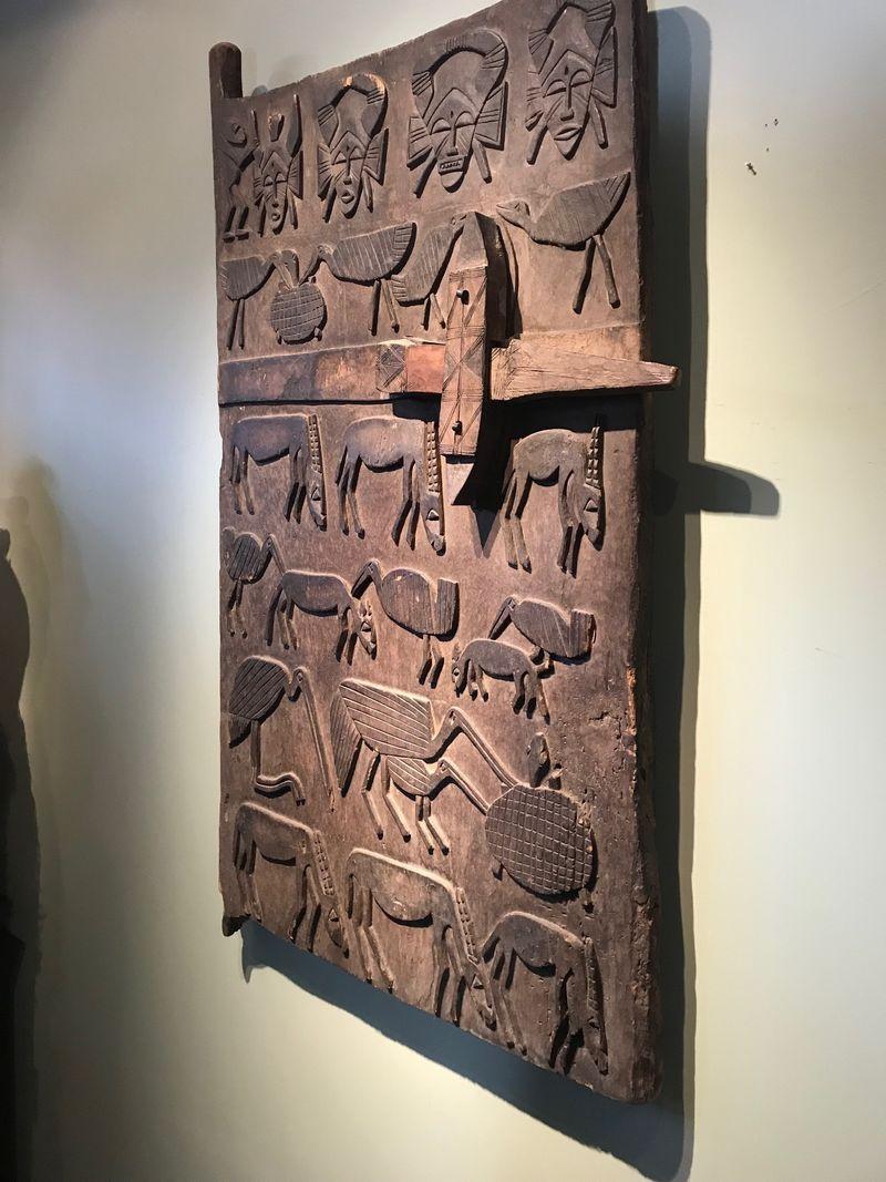 Senufo Granary Door Depicting Series of Animals and Masks In Good Condition For Sale In London, GB