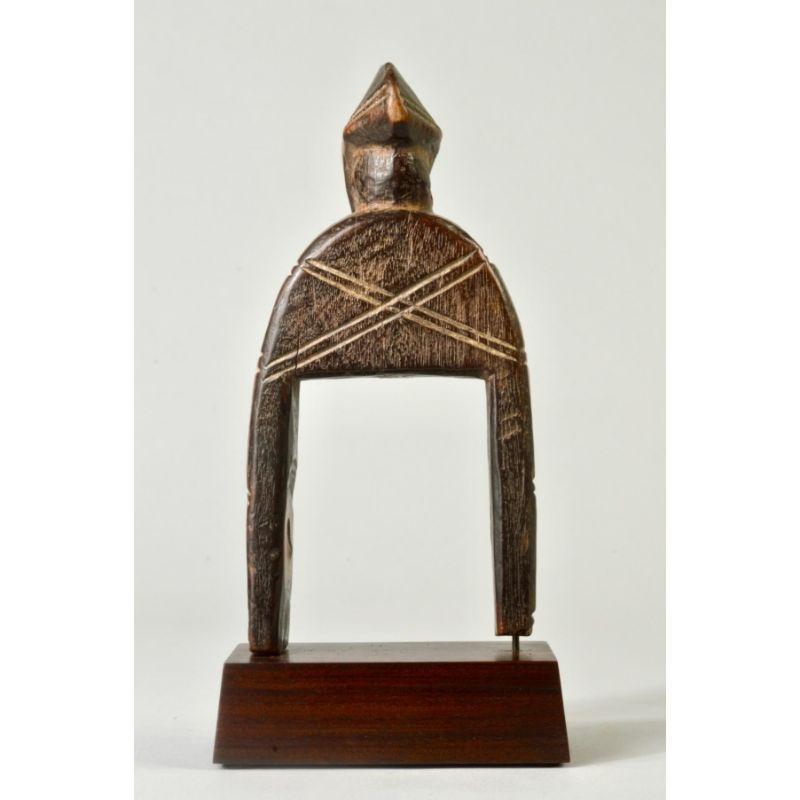Ivorian Senufo Heddle Pulley with Hornbill Motif in Wood For Sale