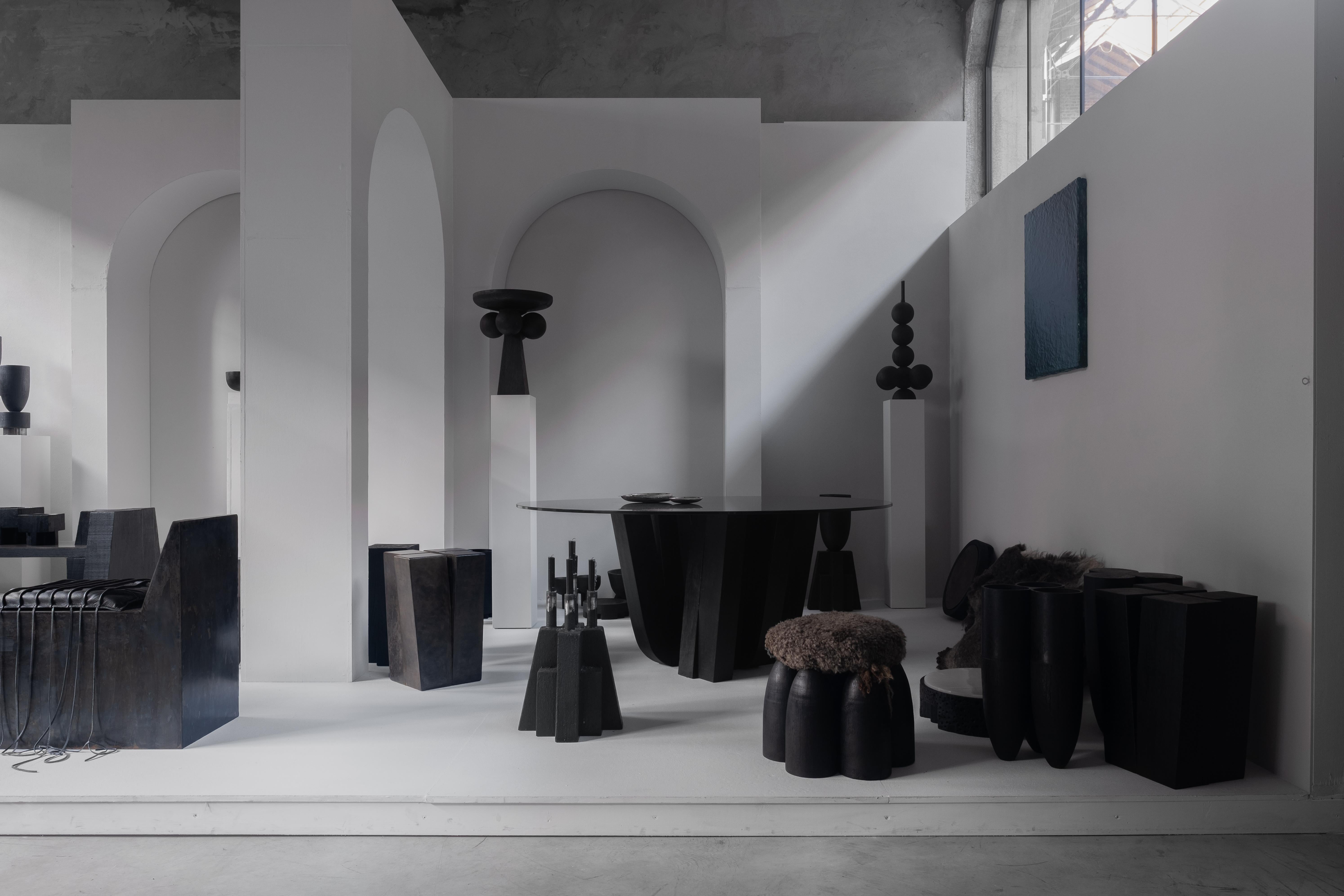 Pouf Senufo, tabouret signé unique, Arno Declercq en vente 1