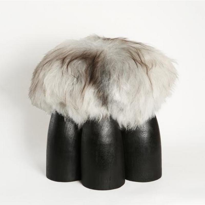 Belgian Senufo Ottoman, Unique Signed Stool by Arno Declercq For Sale