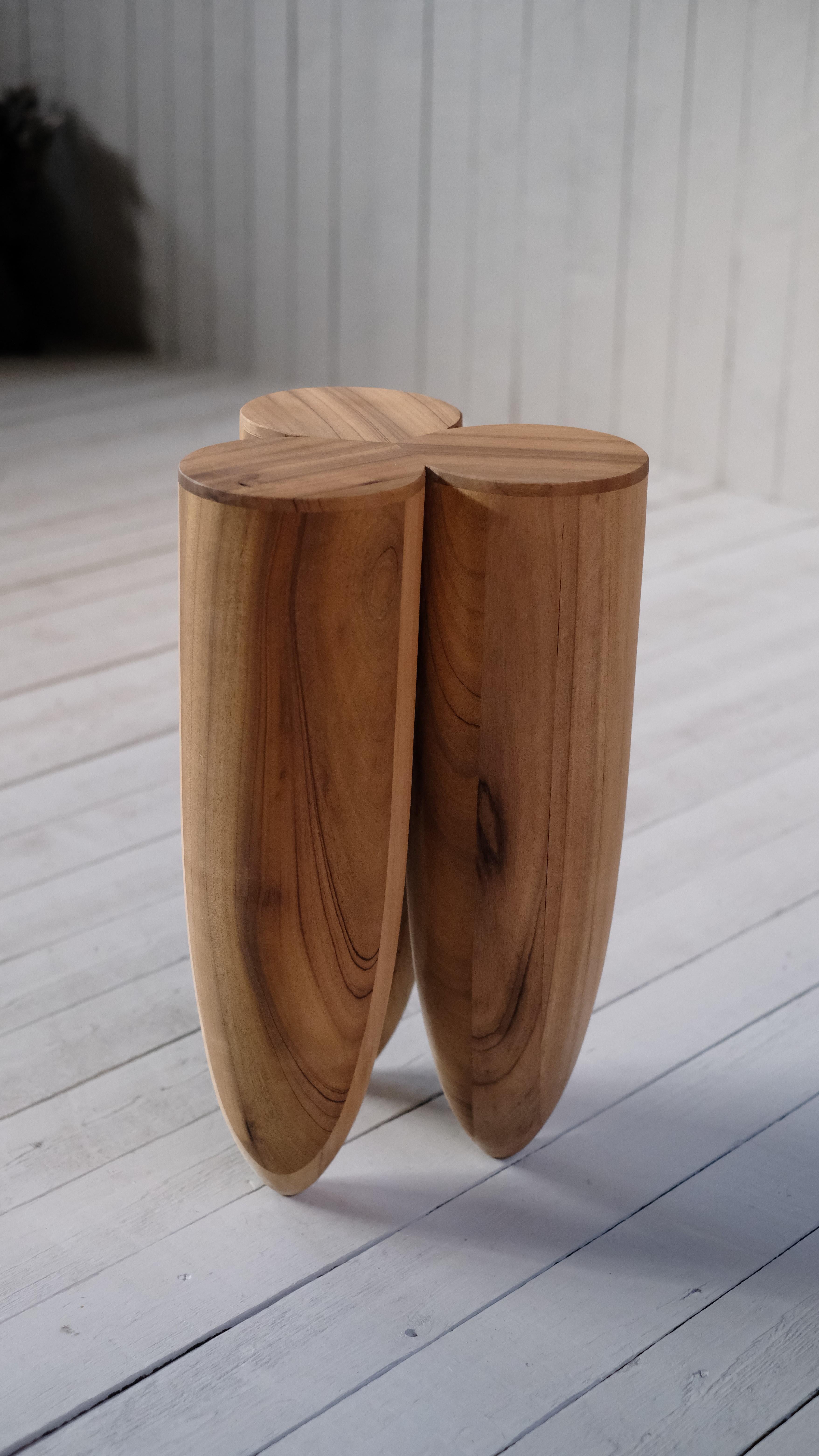 Modern Senufo Stool Natural in African Walnut by Arno Declercq