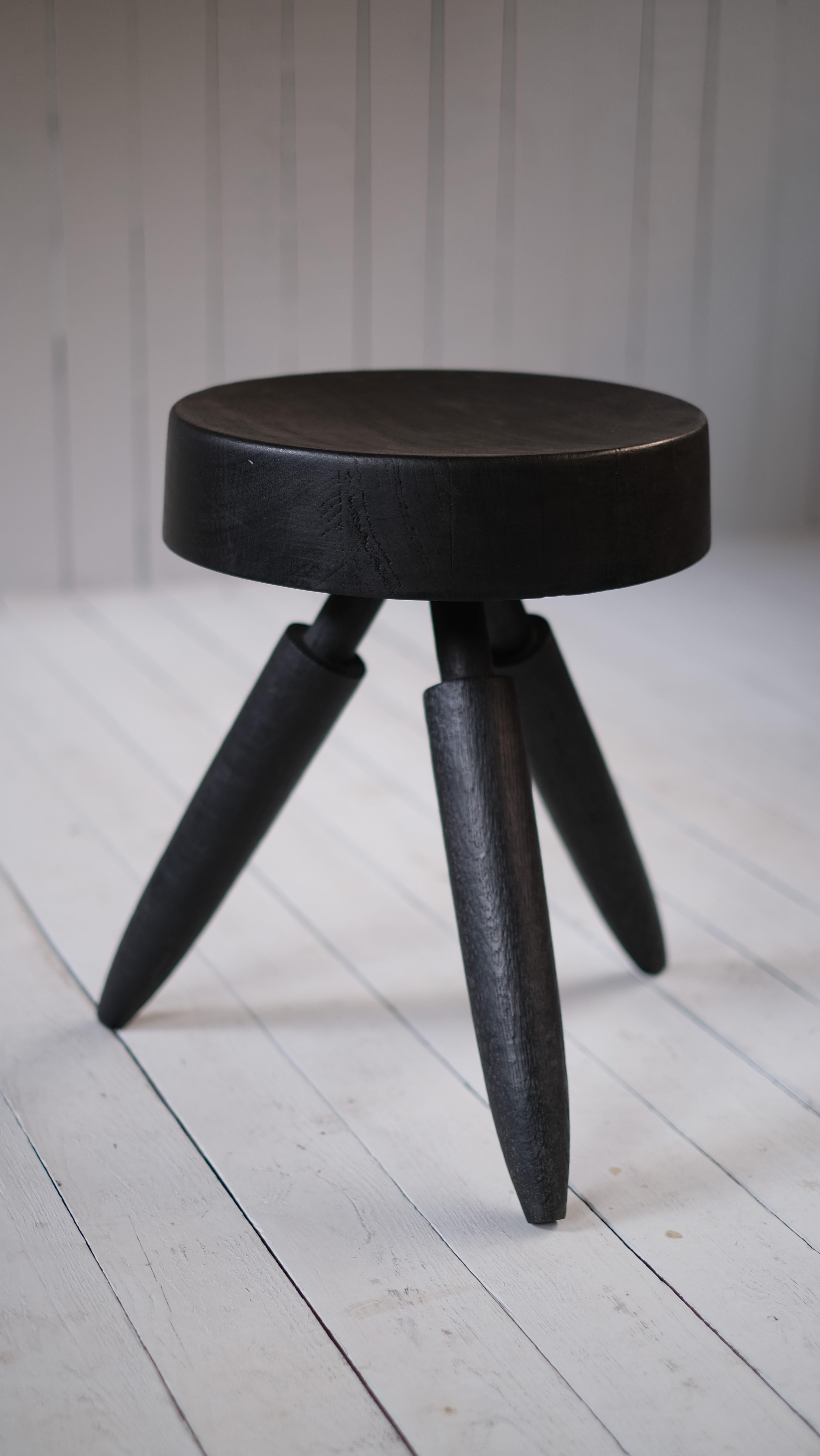 Belgian Senufo Tabouret in Burned Walnut by Arno Declercq