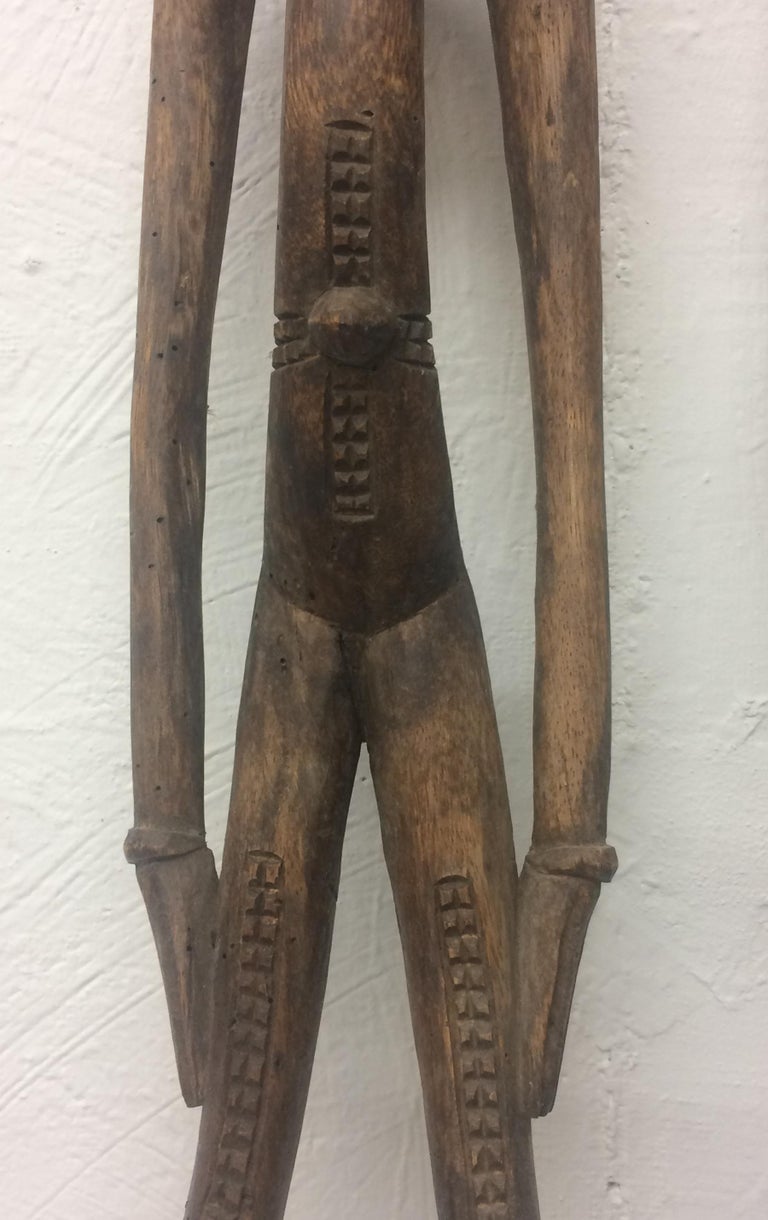 Senufo Wooden Carved Figures Male and Female For Sale at 1stDibs