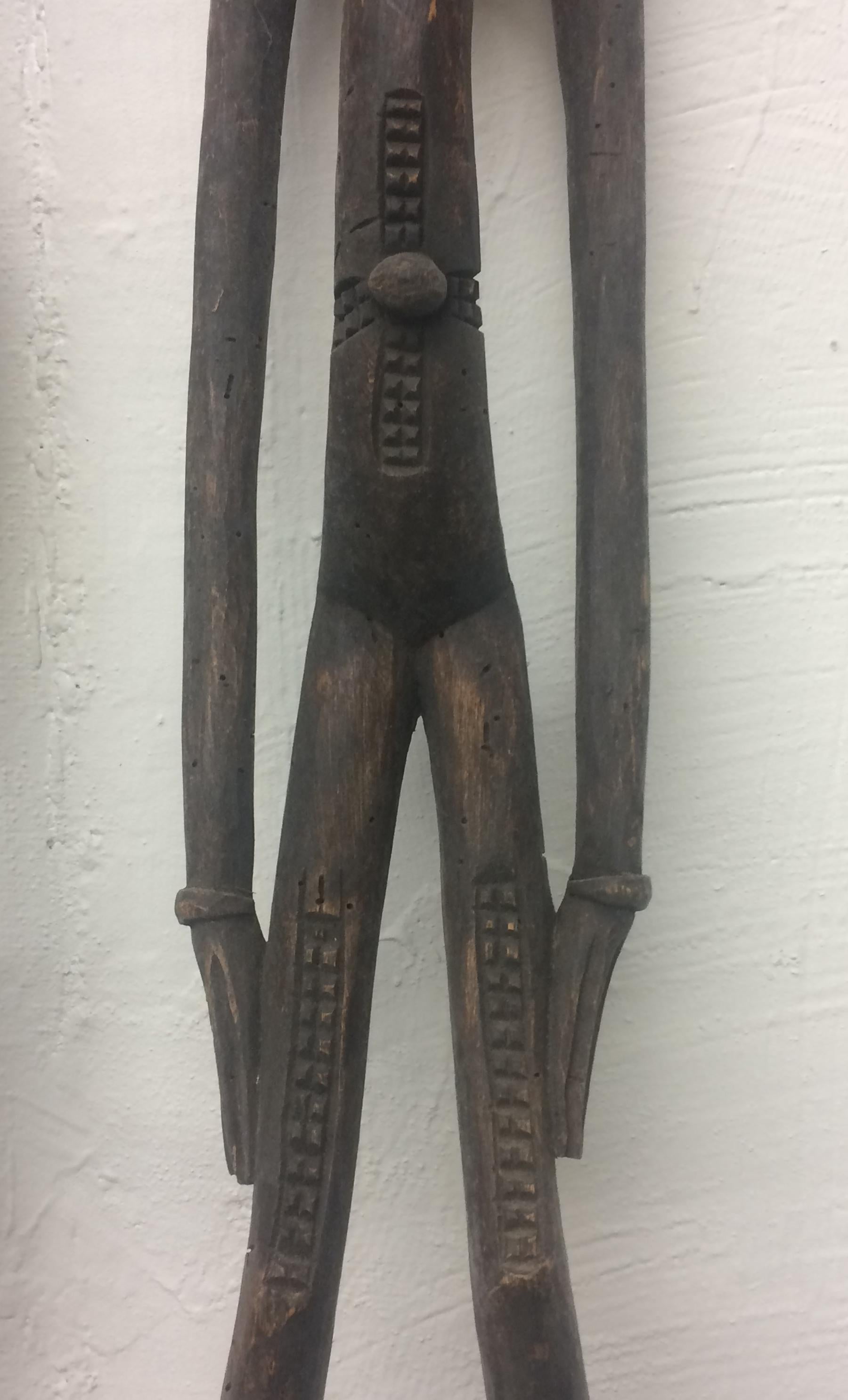 Senufo Wooden Carved Figures Male and Female For Sale 1