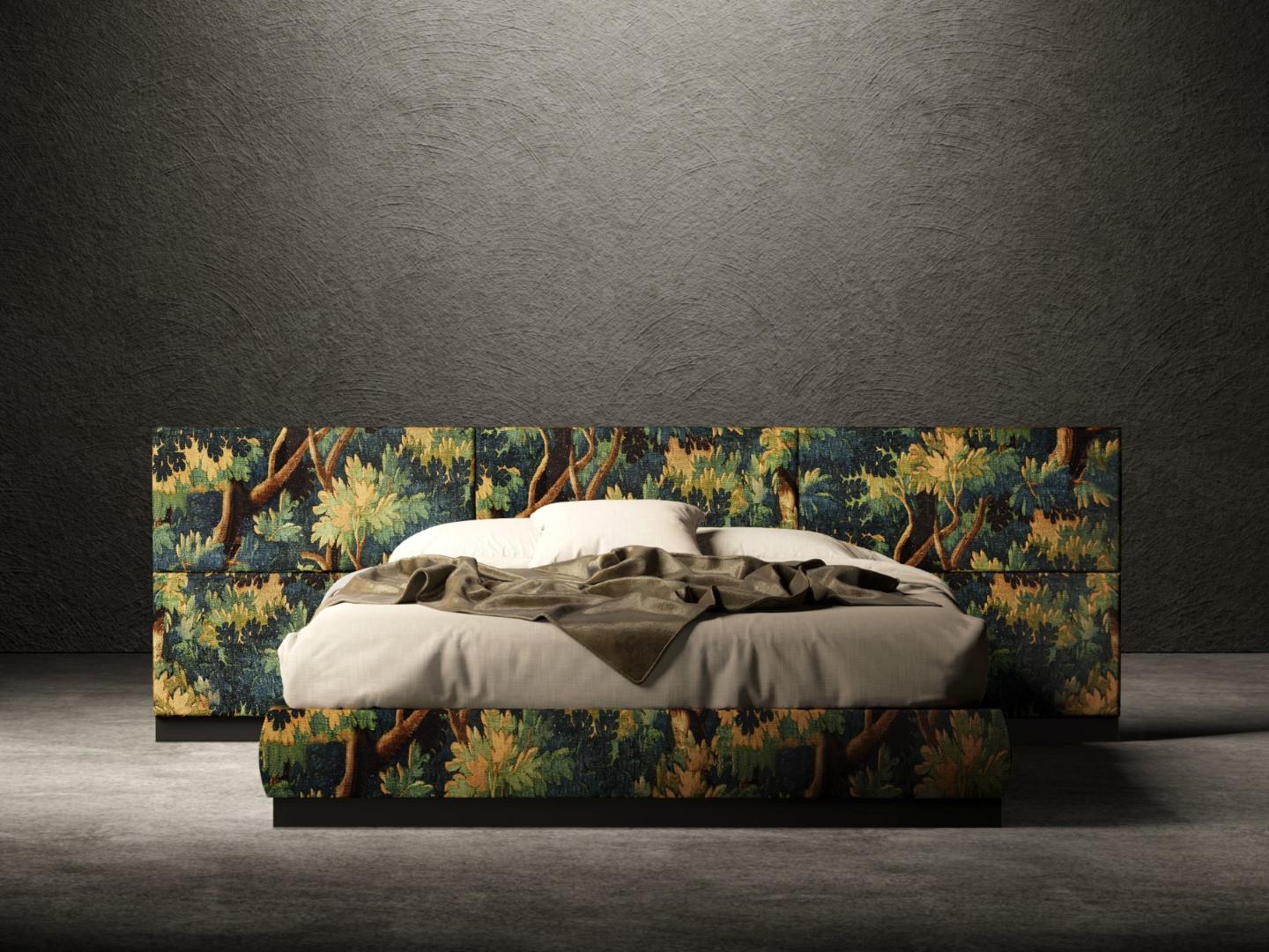 Mid-Century Modern Senza Fine Bed Fabric Schwarzwald For Sale
