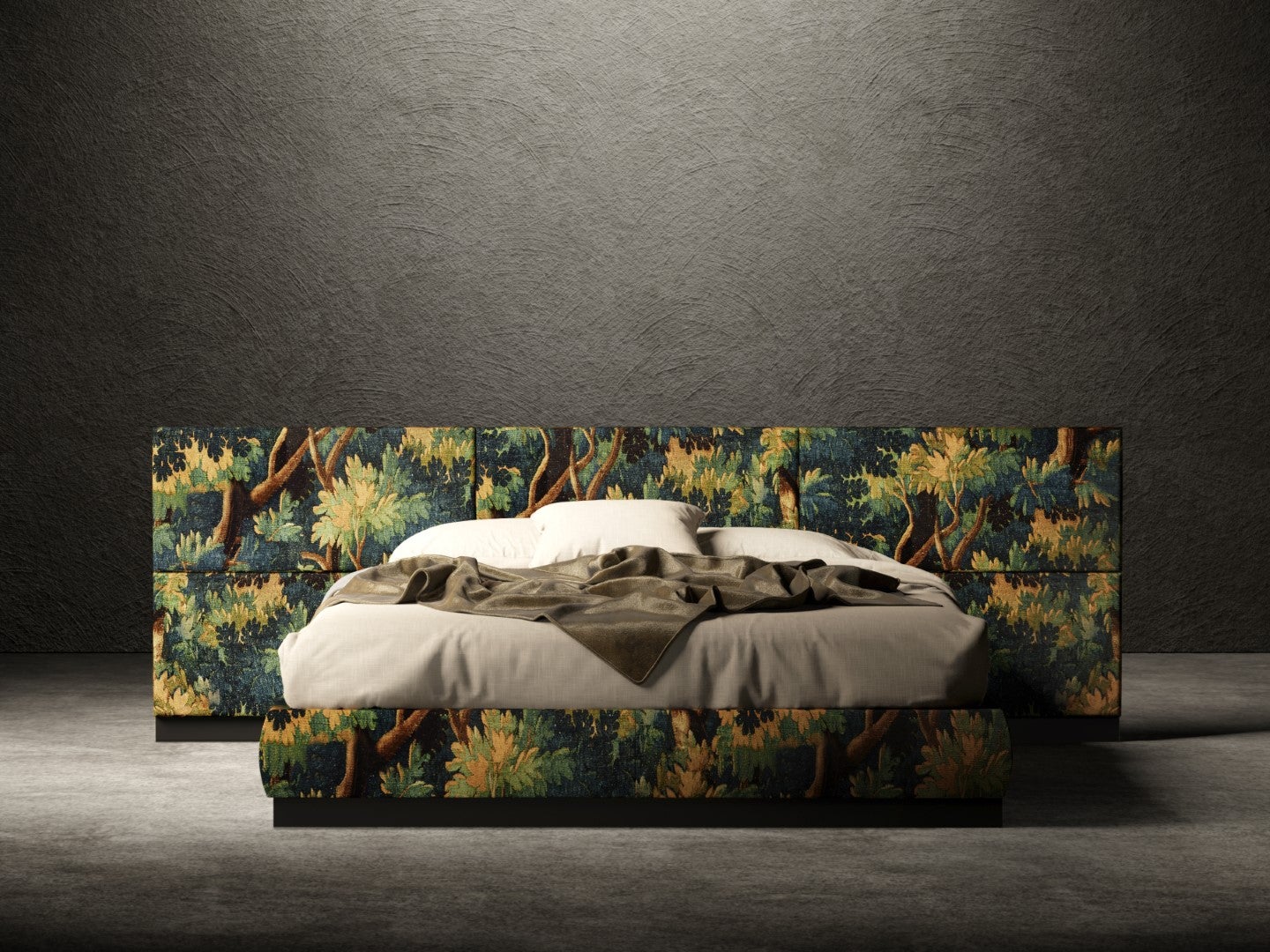 Senza Fine Bed Fabric Schwarzwald