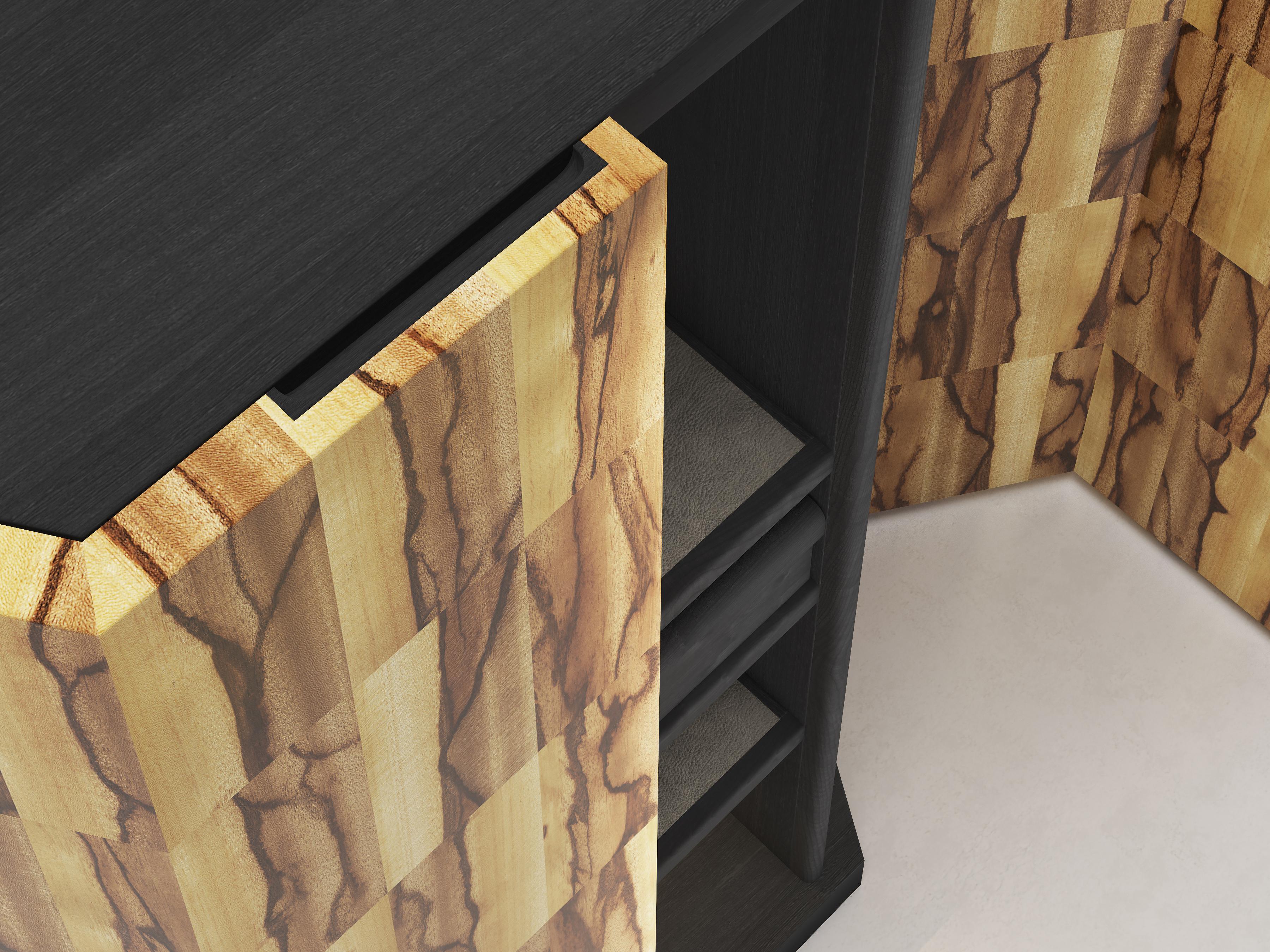 Armario Senza Fine en madera brillante Black Antiaris Lacado en venta