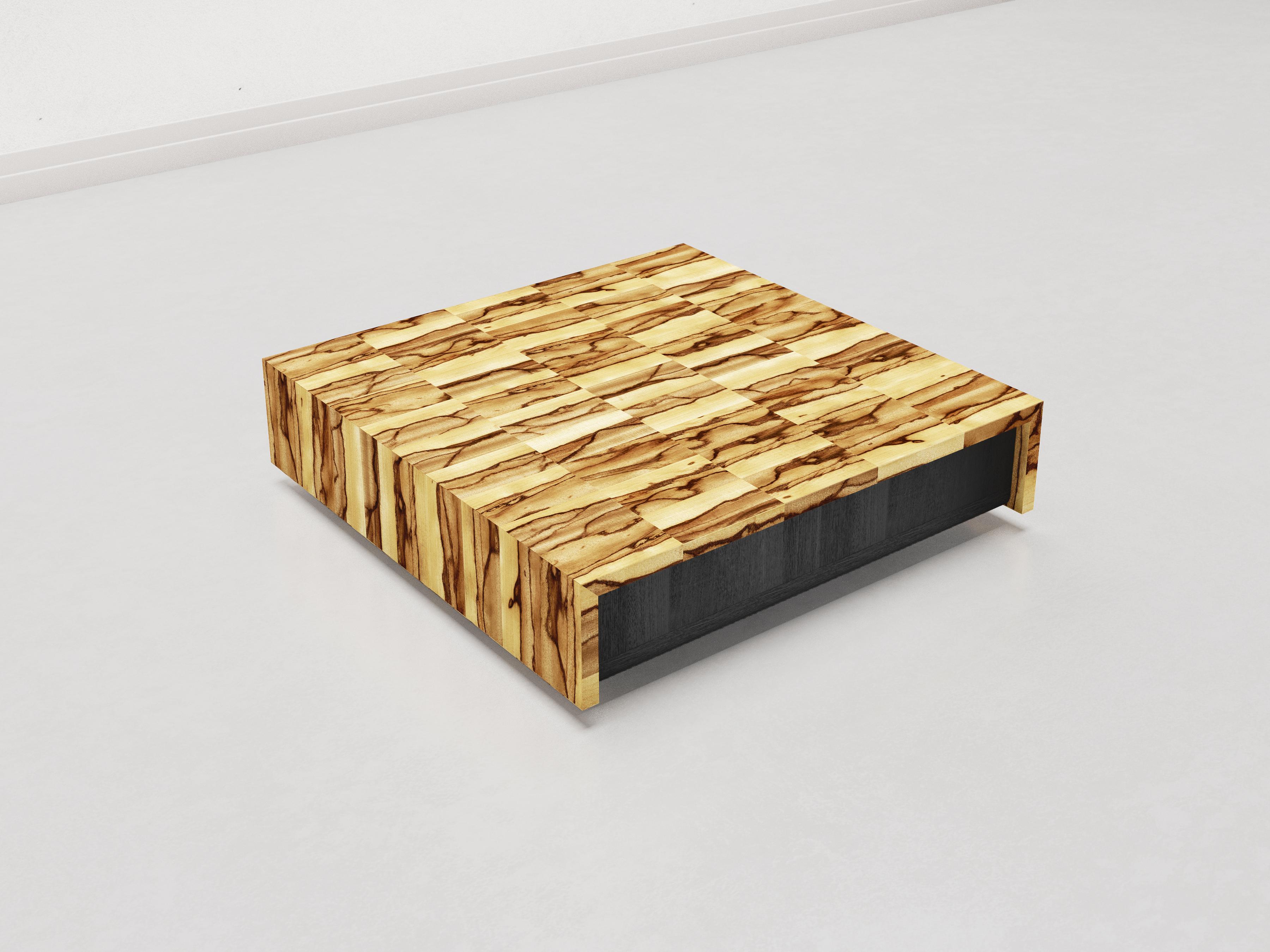 Senza Fine Couchtisch aus schwarzem Antierisholz und schwarzem Eschenholz (Moderne der Mitte des Jahrhunderts) im Angebot