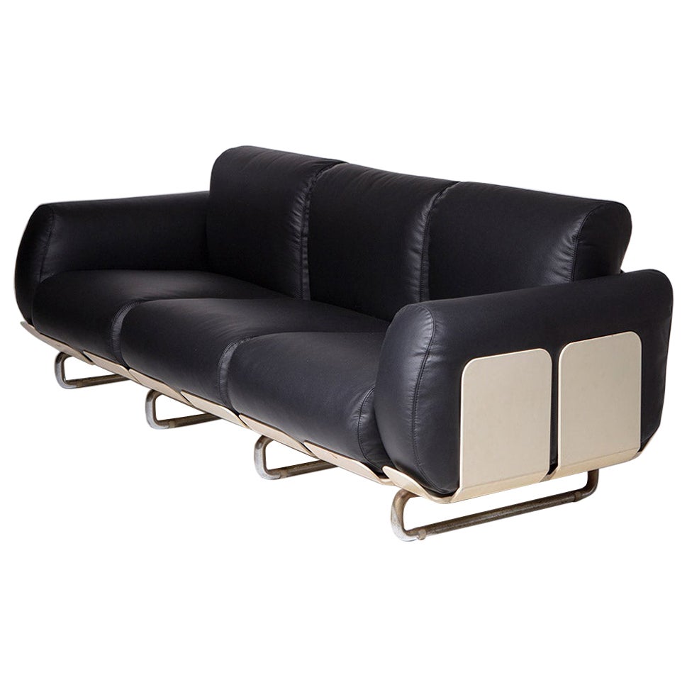 Leder-Sofa „Senzafine“ von Eleonore Peduzzi Riva für Zanotta, Italien, 1960er Jahre