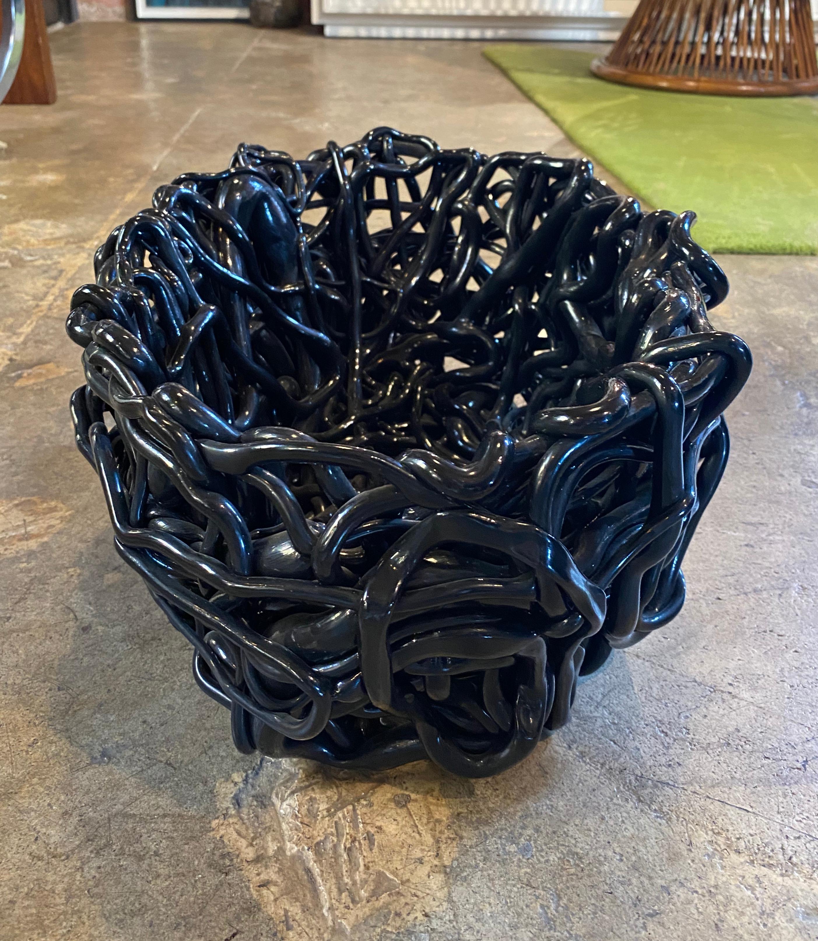 Contemporary Senzafine Soft Resin Basket by Gateano Pesce