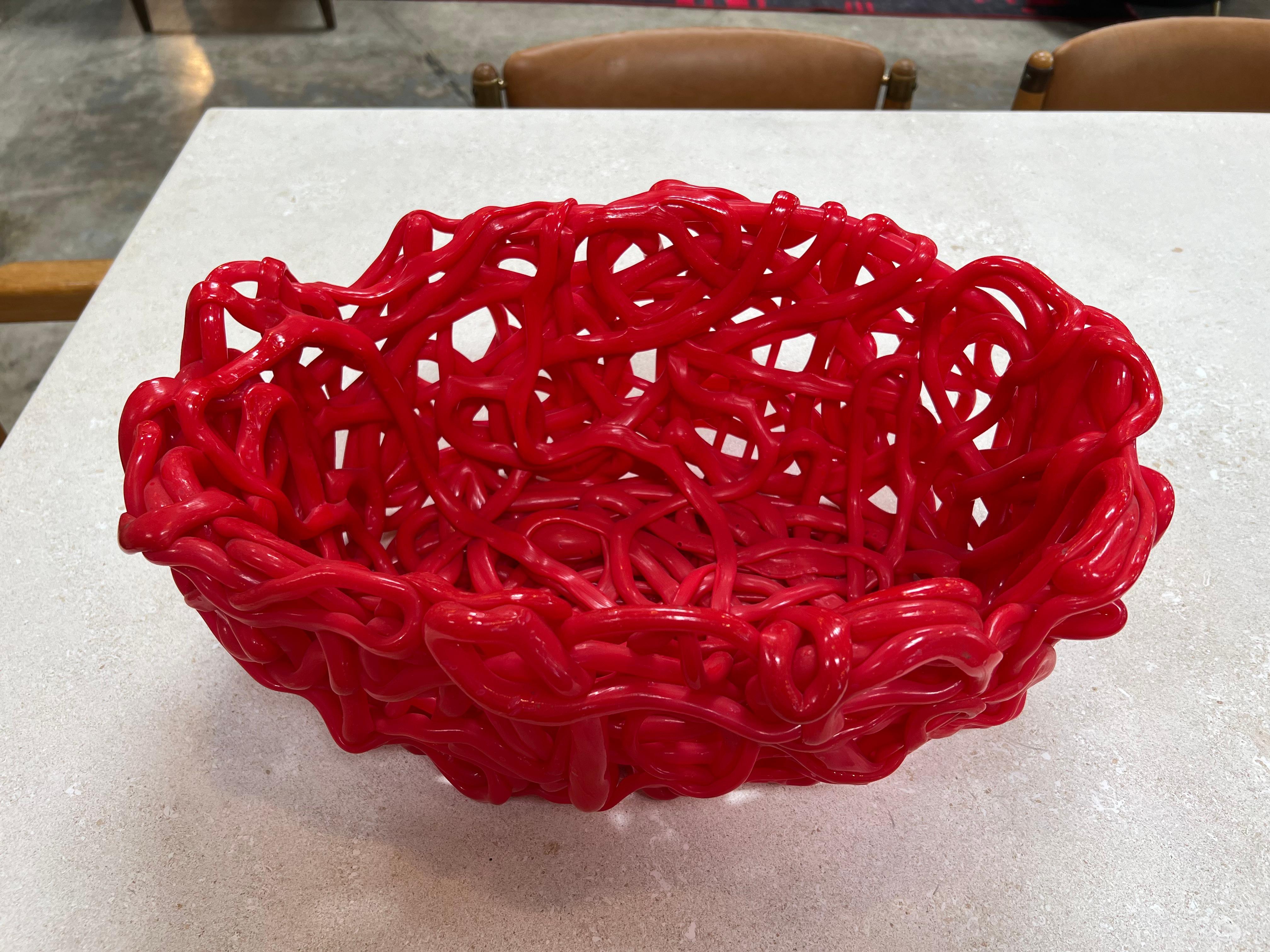 Contemporary Senzafine Soft Resin Basket by Gateano Pesce