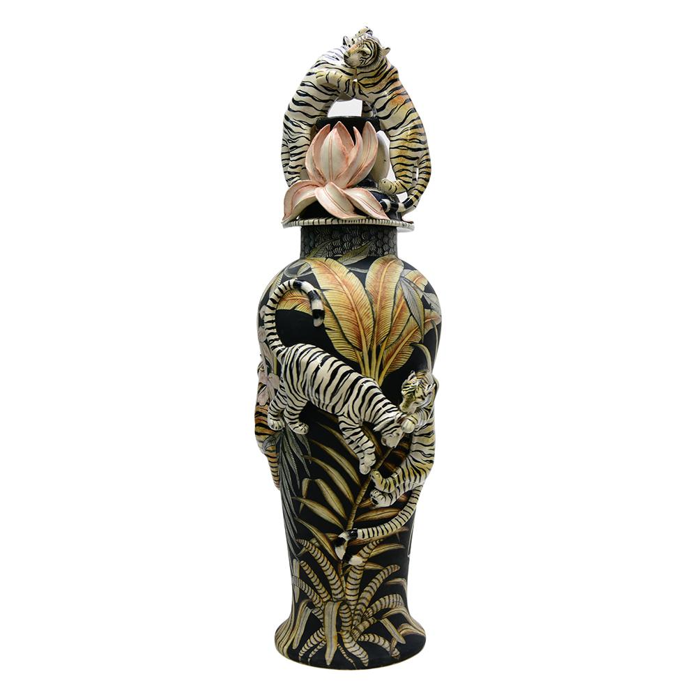 Modern Senzo Duma handmade African Ceramic Tiger Urn