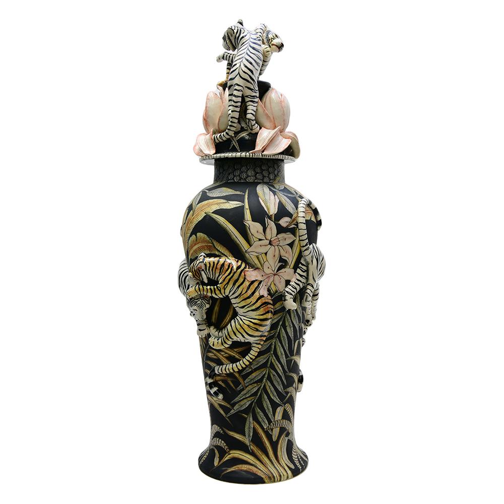 South African Senzo Duma handmade African Ceramic Tiger Urn