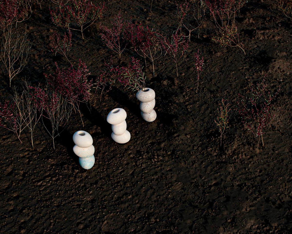 Contemporary Set of 4 Eggshell Vases. From the Oygg series For Sale